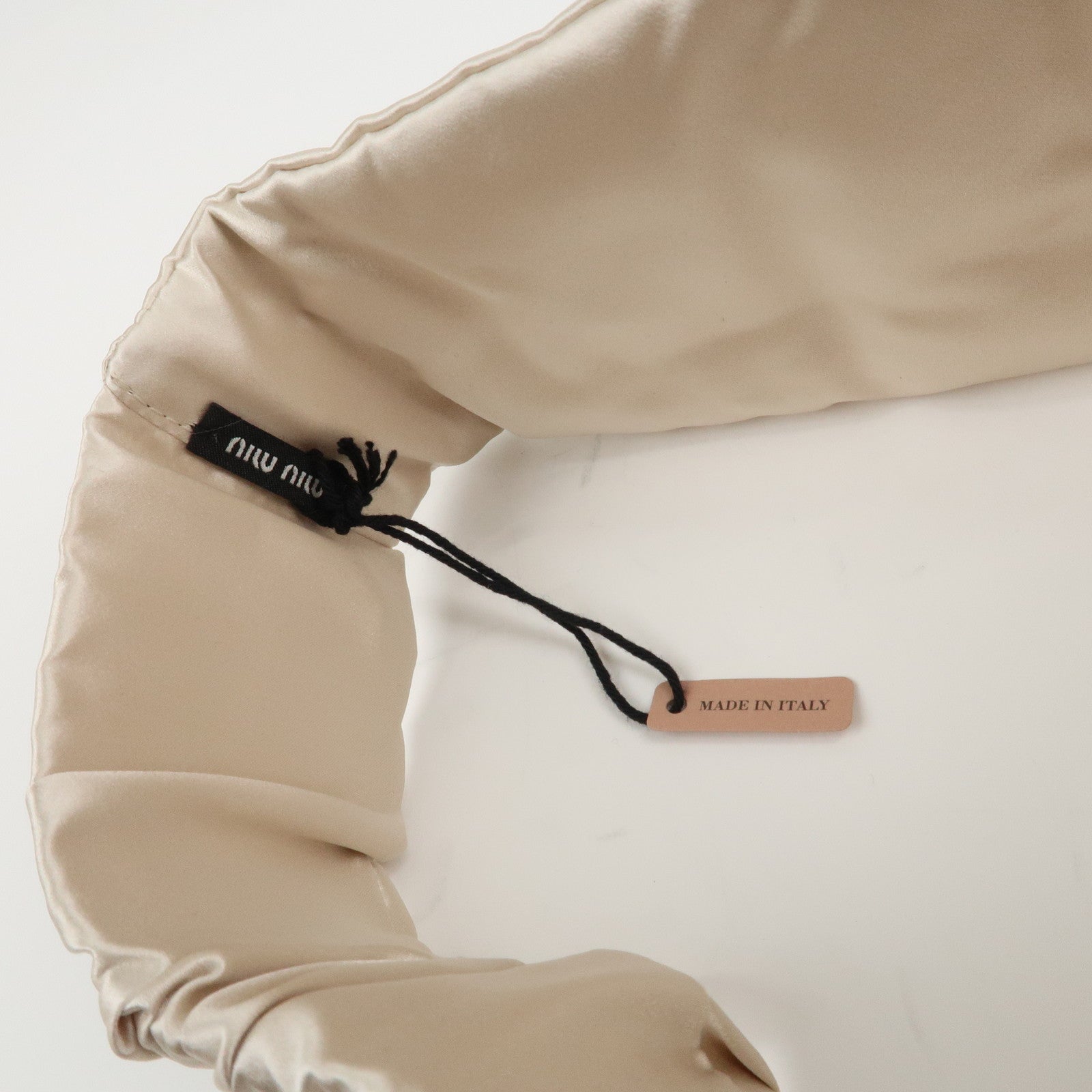 MIU MIU Matelasse Leather Pouch Silk Eye Mask Gold Used