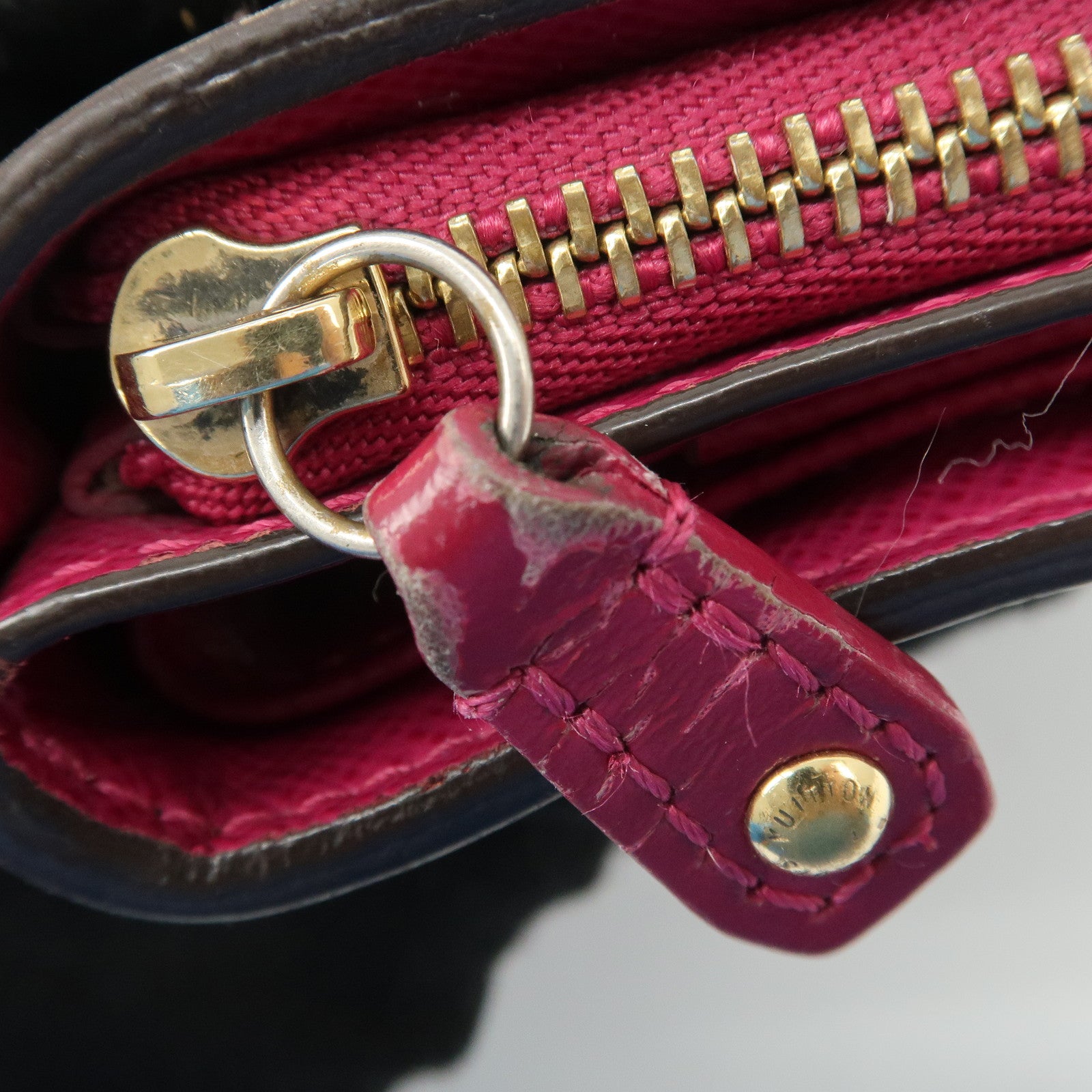 Louis Vuitton Monogram Perfor Compact Zip Wallet Fuchsia M95188 Used