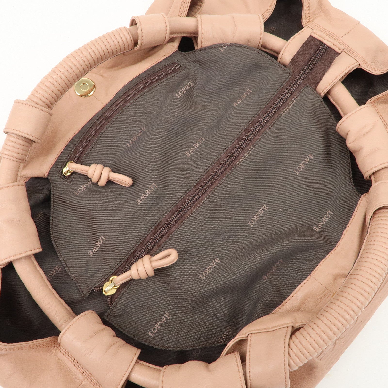 LOEWE Anagram Leather Nappa Aire Hand Bag Pink Used