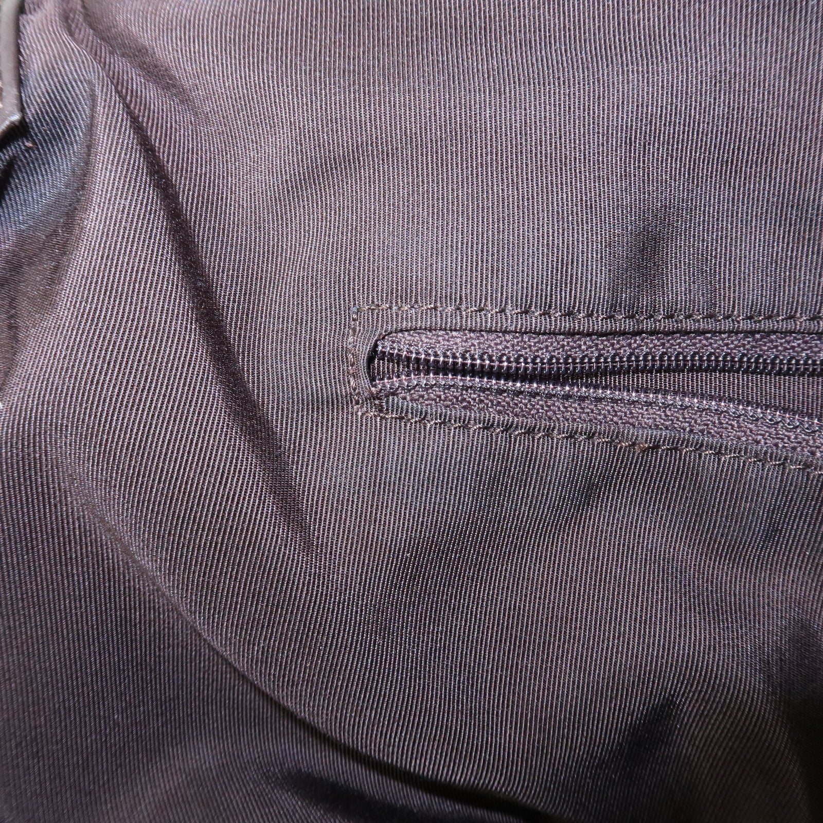 CHANEL COCO Mark Shevron Lamb Skin V Stich Tote Bag Dark Brown Used