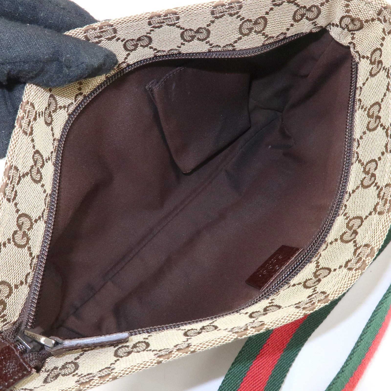 GUCCI Sherry GG Canvas Leather Shoulder Bag Crossbody 189749 Used