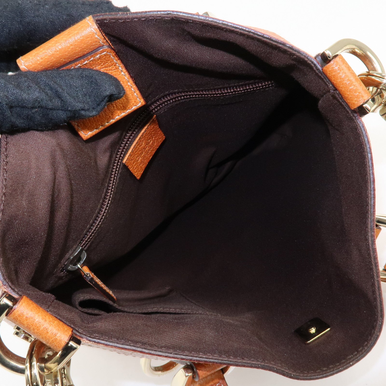 GUCCI GG Canvas Leather 2Way Shoulder Bag Beige Brown 146246 Used