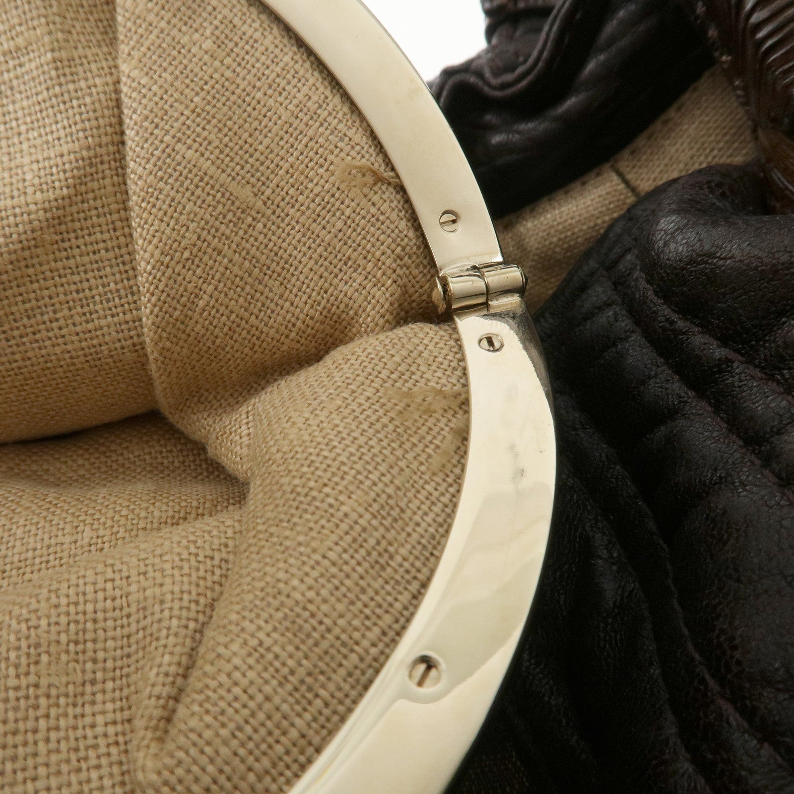 FENDI Zucca Canvas Leather Spy Bag Brown Black 8BR511 Used
