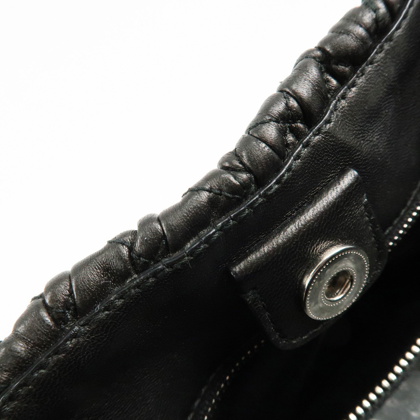 MIU MIU Matelasse Leather 2WAY Bag Hand Bag Black RN0896 Used