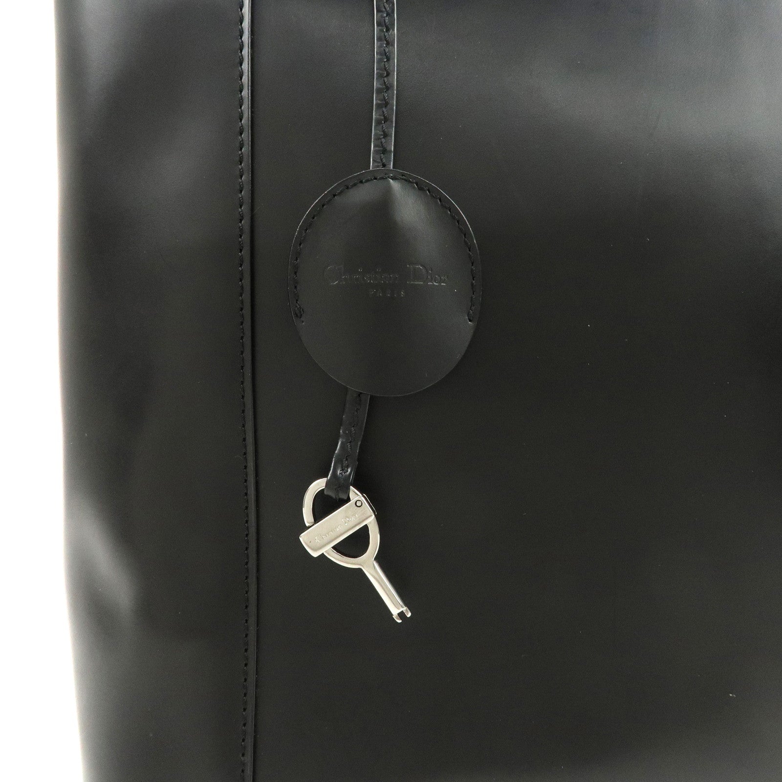 Christian Dior Maris Pearl Leather 2way Bag Hand Bag Black Used