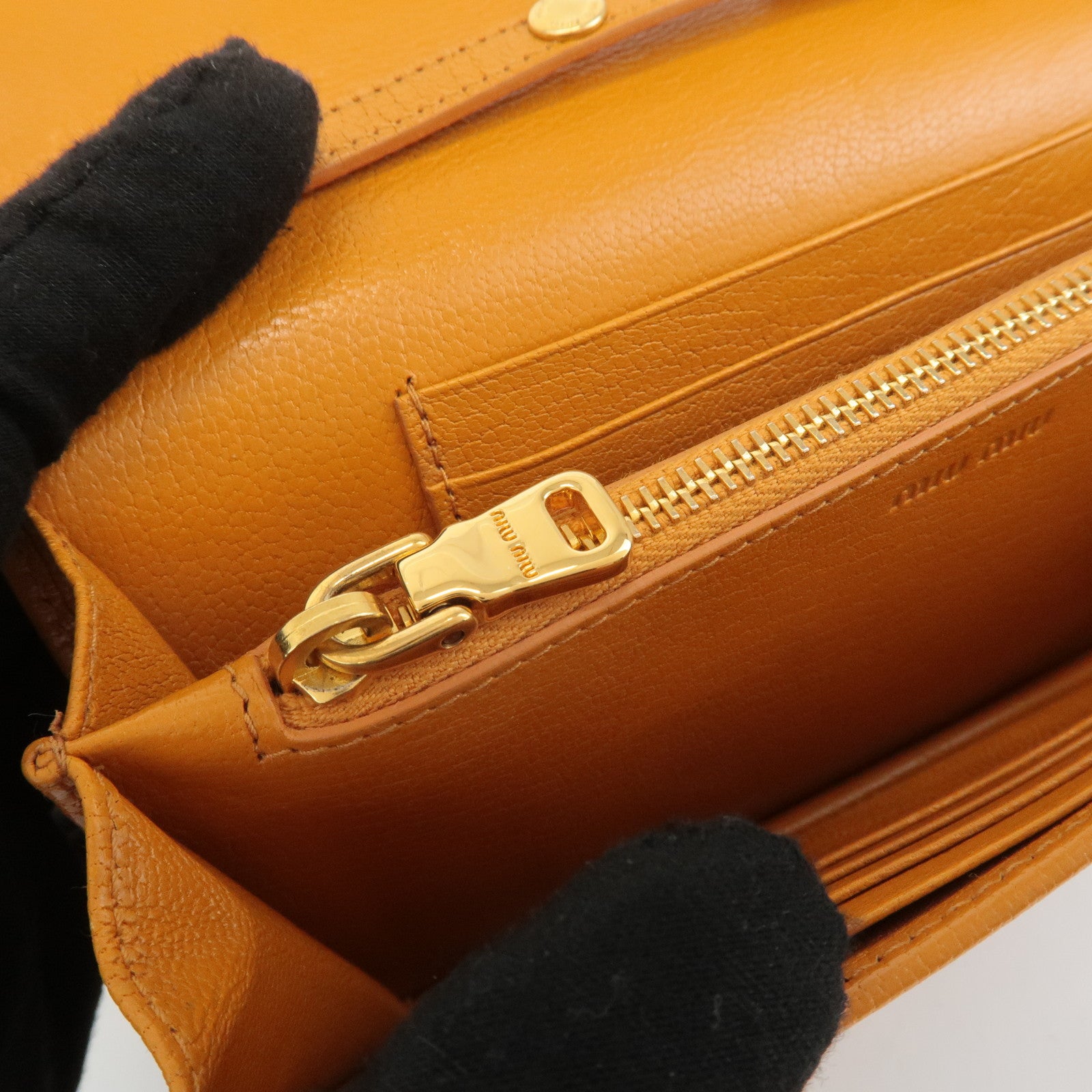 MIU MIU Leather Studs Chain Wallet Shoulder Bag Brown 5BP006 Used