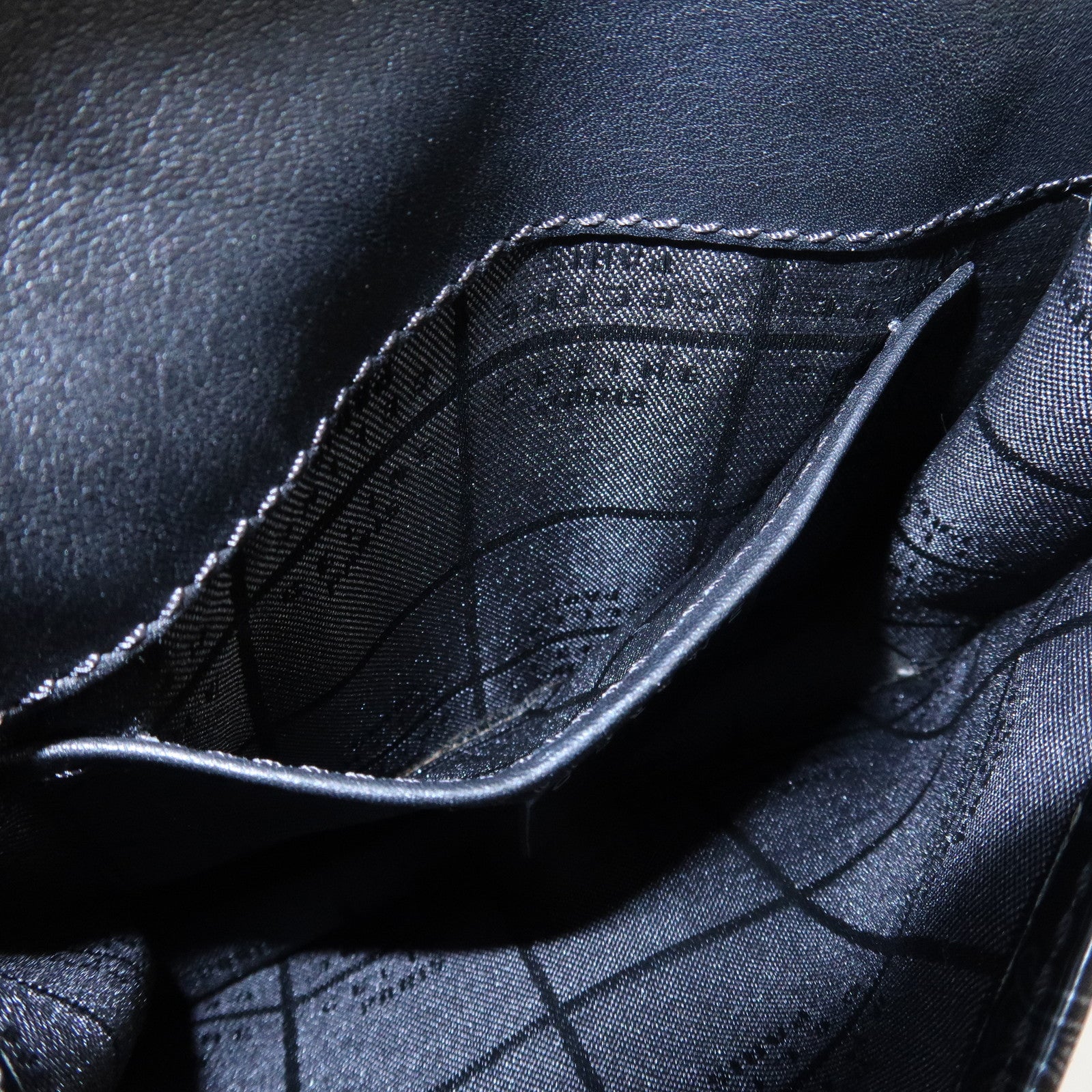 CELINE Macadam Leather PVC Waist Pouch Black Silver HDW MC99/2 Used