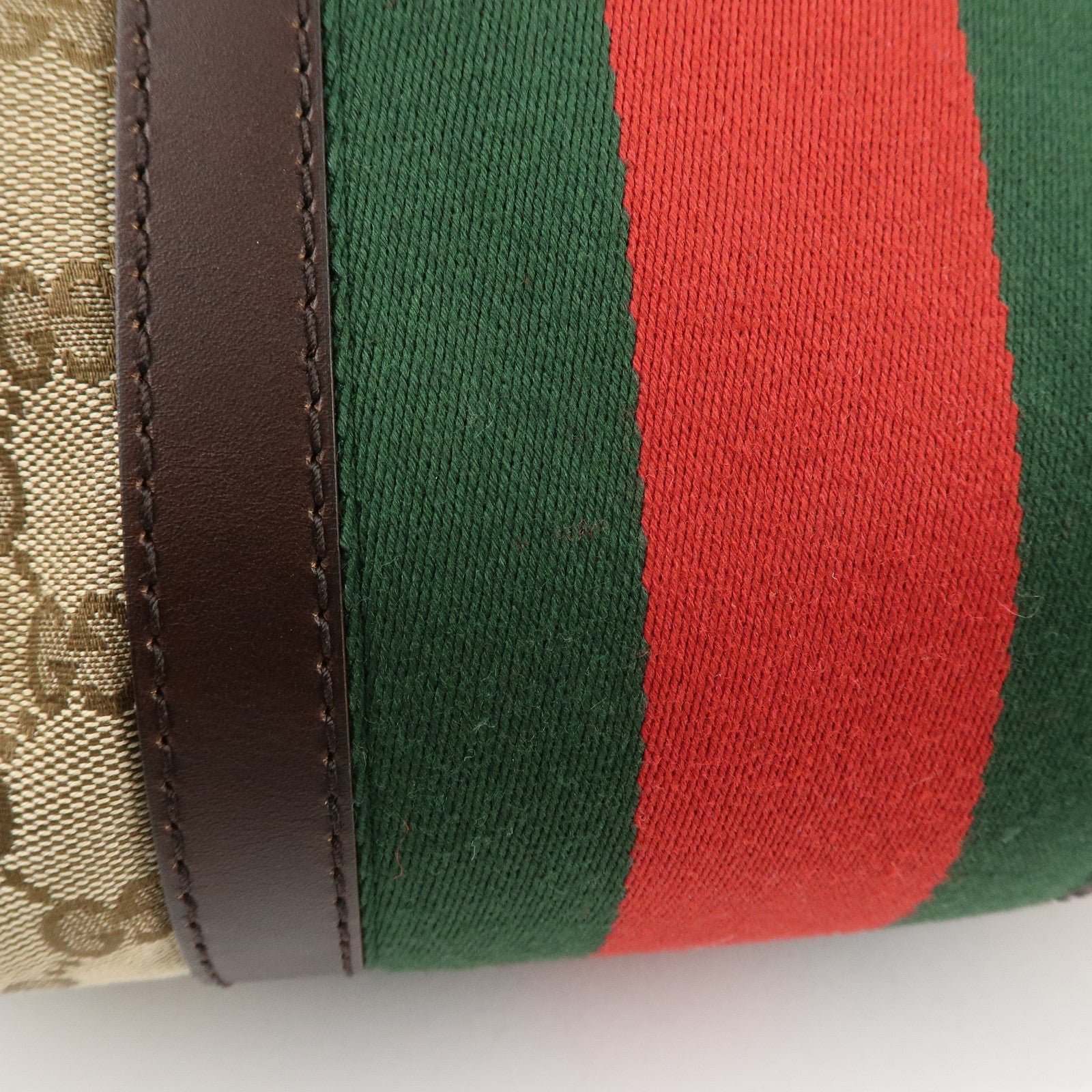 GUCCI Sherry GG Canvas Leather Tote Bag Beige Brown 257341 Used