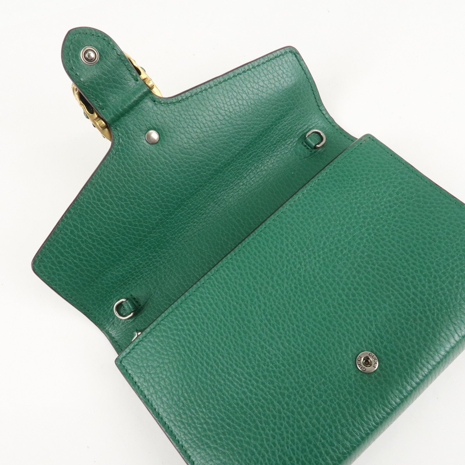 GUCCI Dionysus Leather Chain Shoulder Bag Green 401231 Used