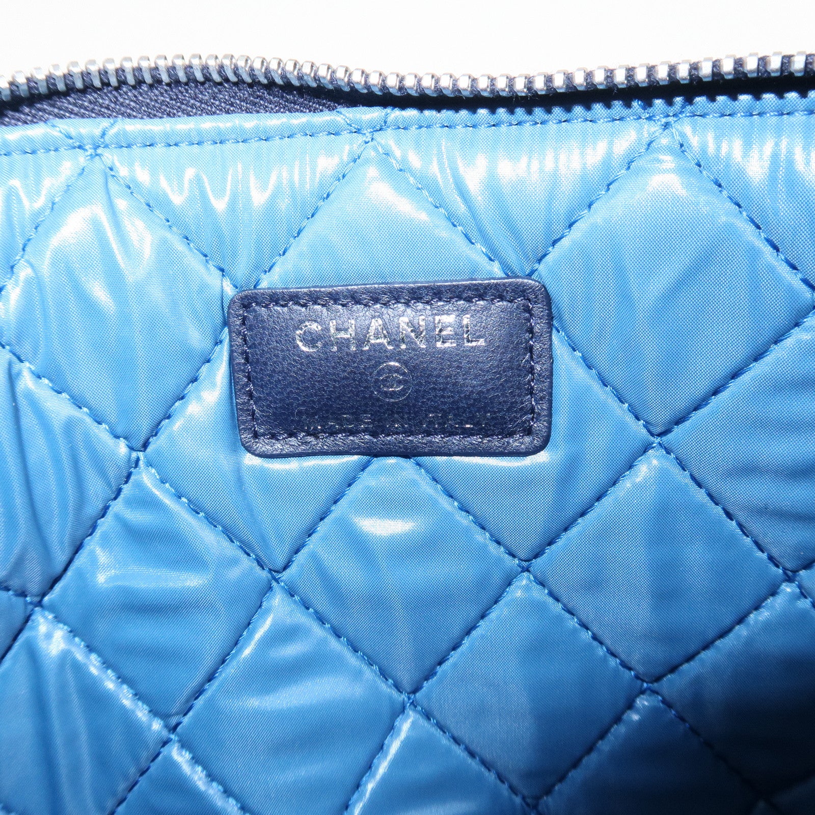 CHANEL COCO Mark Canvas Quilting Flower Print Clutch Bag A82074 Used