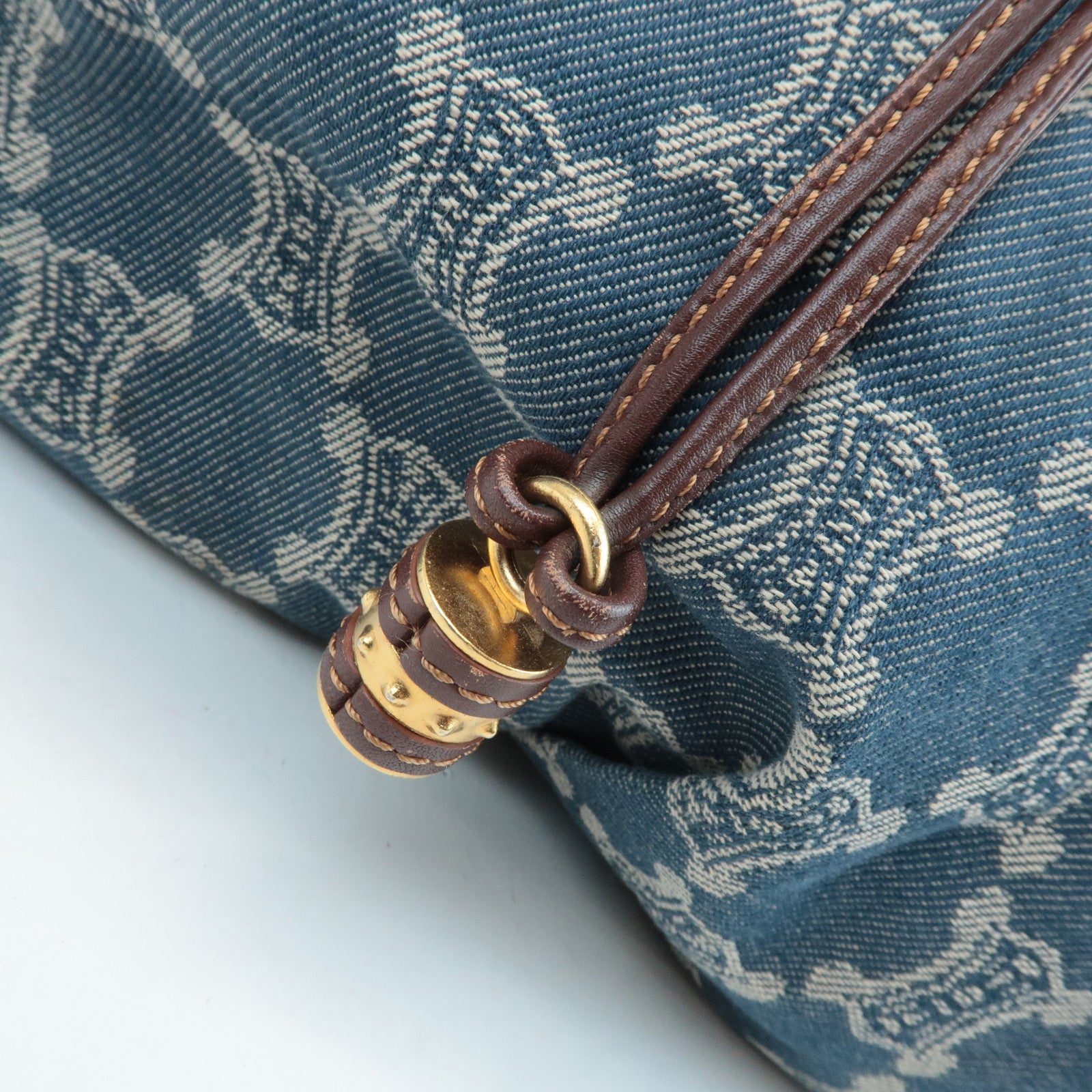 CELINE Macadam Denim Leather Bitter Sweet Shoulder Bag Used