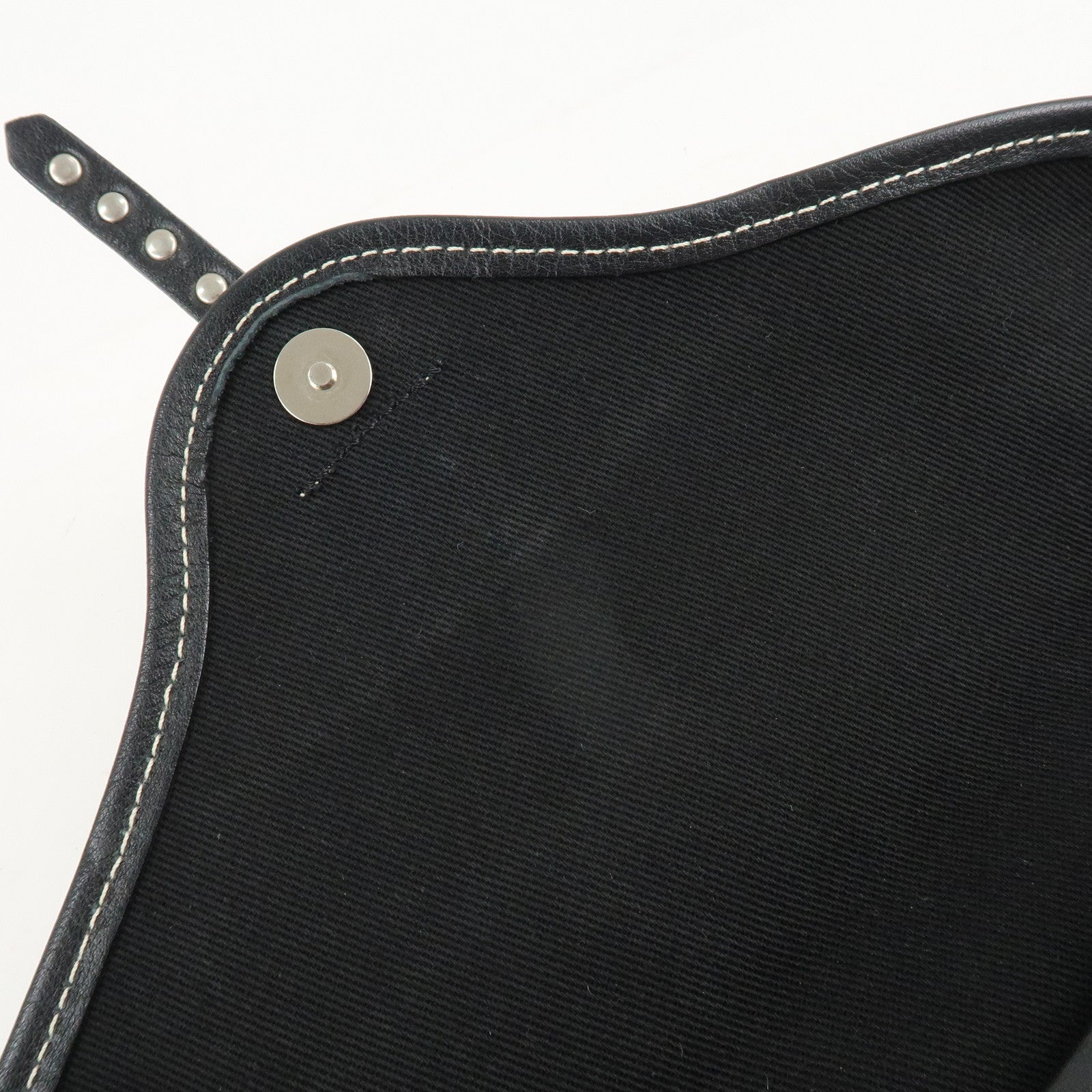 CELINE Macadam Canvas Leather Shoulder Bag Gray Black Used
