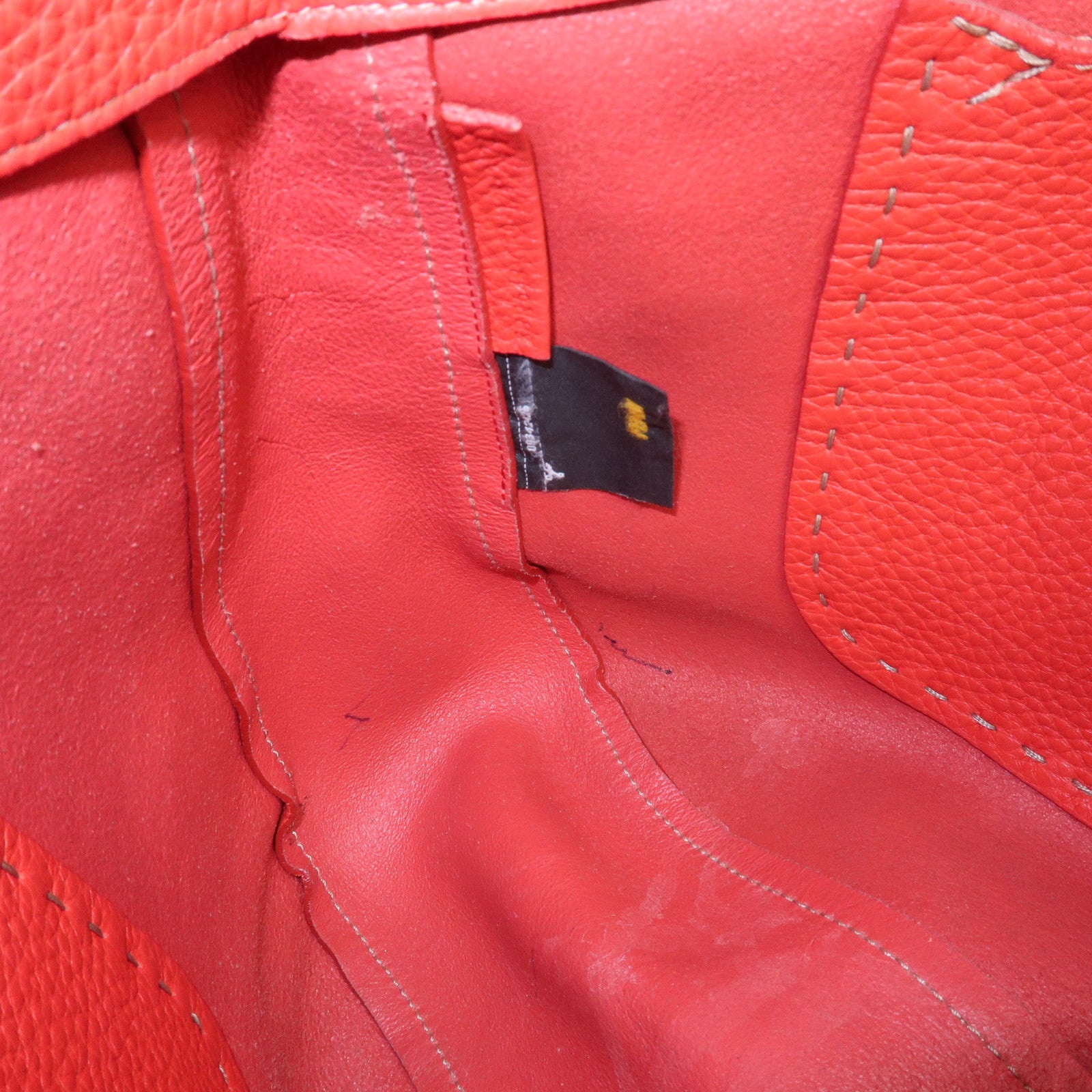 FENDI Selleria Leather Shoulder Bag Red 8BR648 Used
