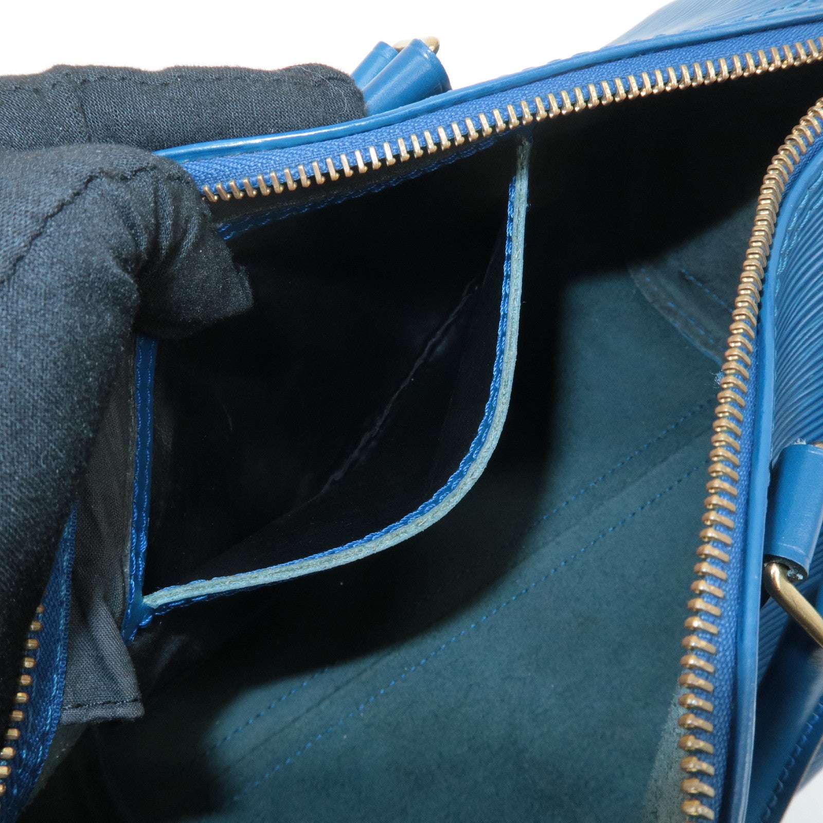 Louis Vuitton Epi Speedy 25 Hand Bag Boston Bag Blue M43015 Used