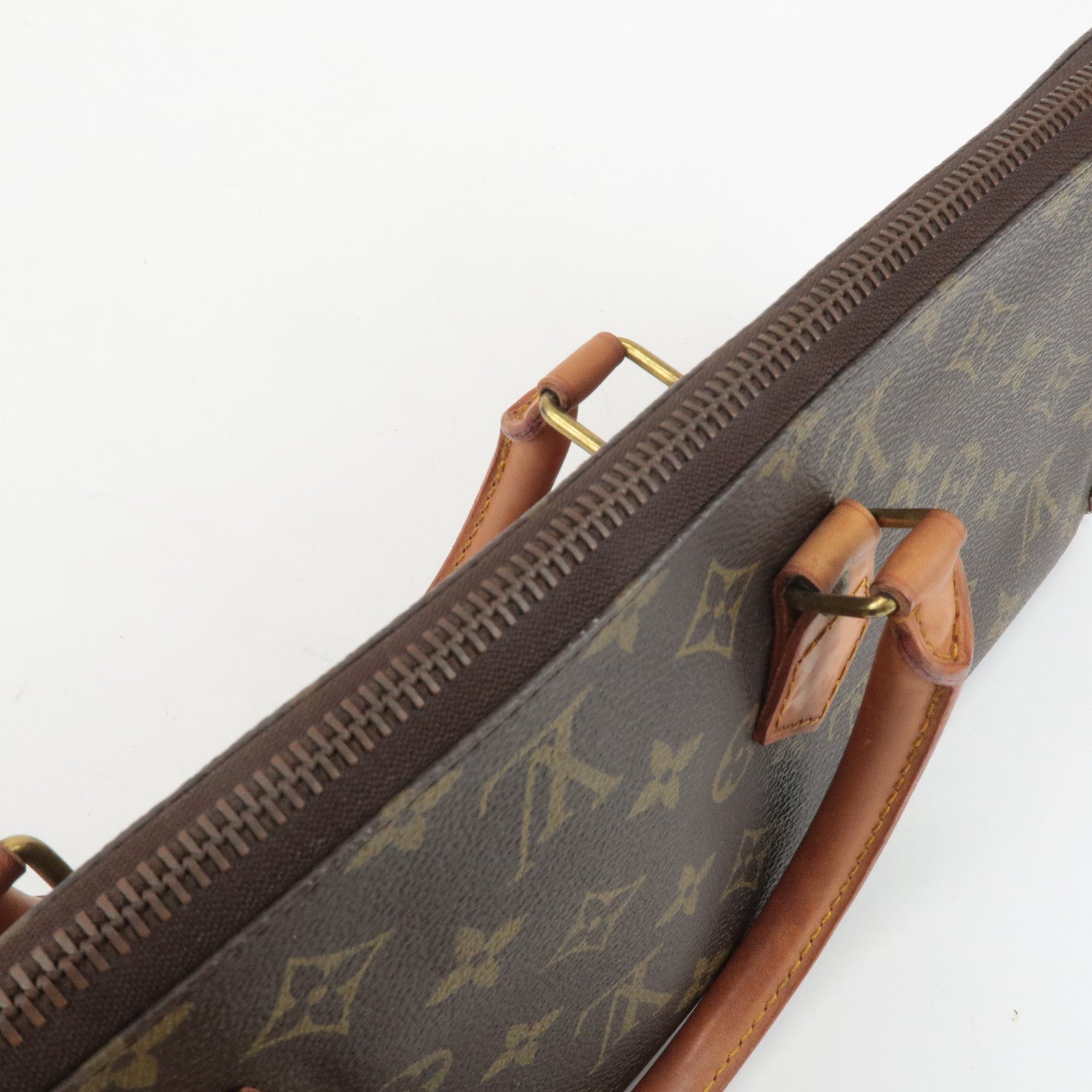 Louis Vuitton Monogram Sac Triangle Hand Bag Brown M51360 Used
