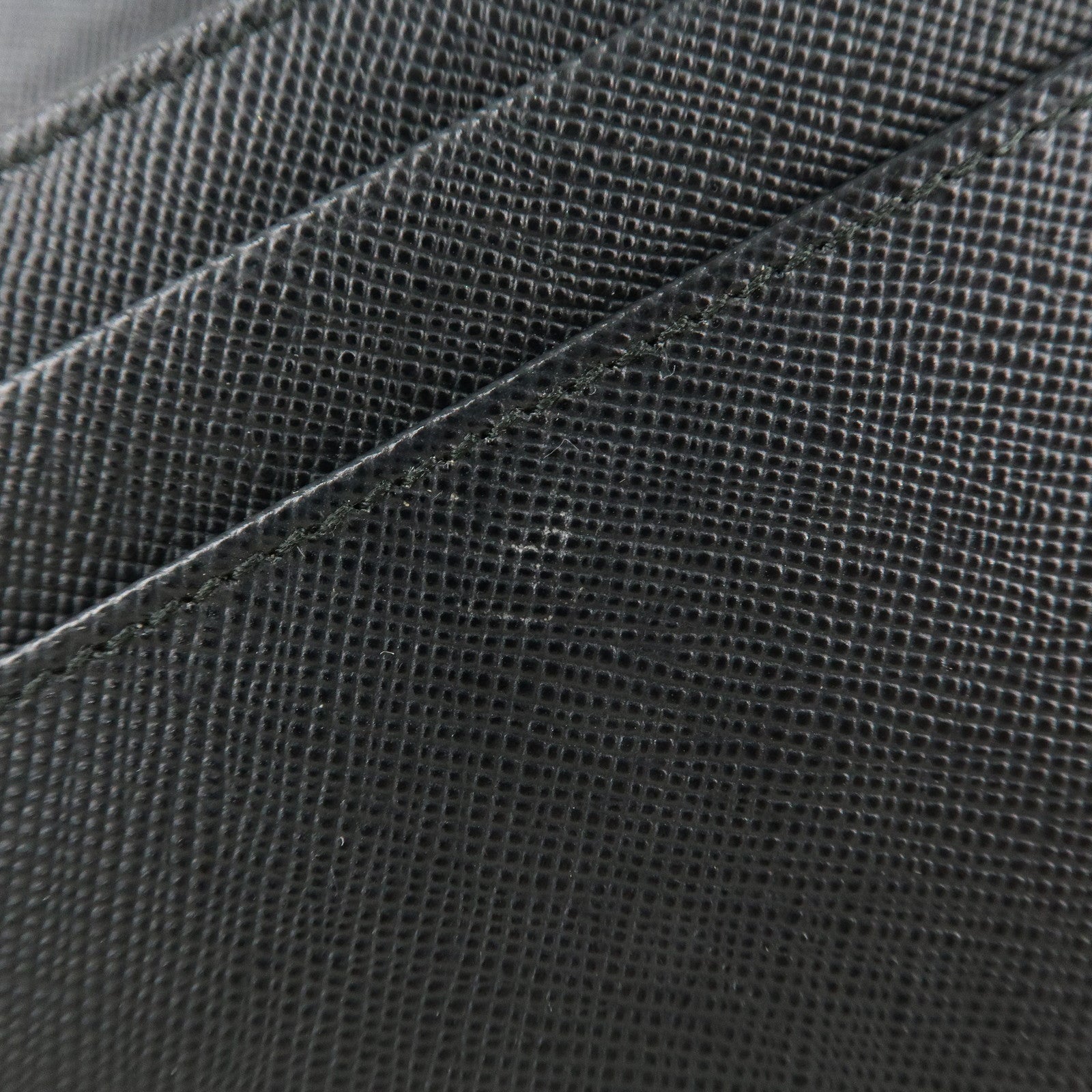 PRADA Saffiano Leather Chain Wallet Purse Black 1MT290 Used