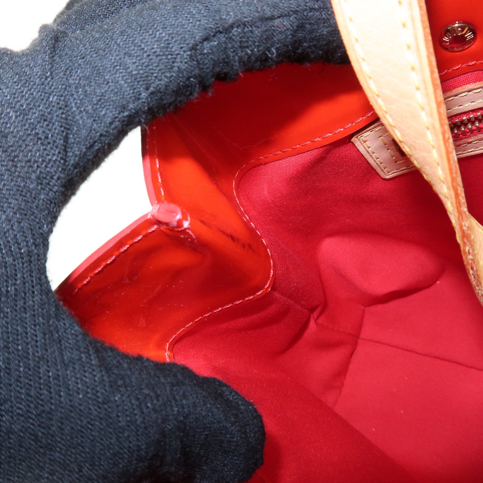 Louis Vuitton Monogram Vernis Lead PM Hand Bag M91088 Rouge Used