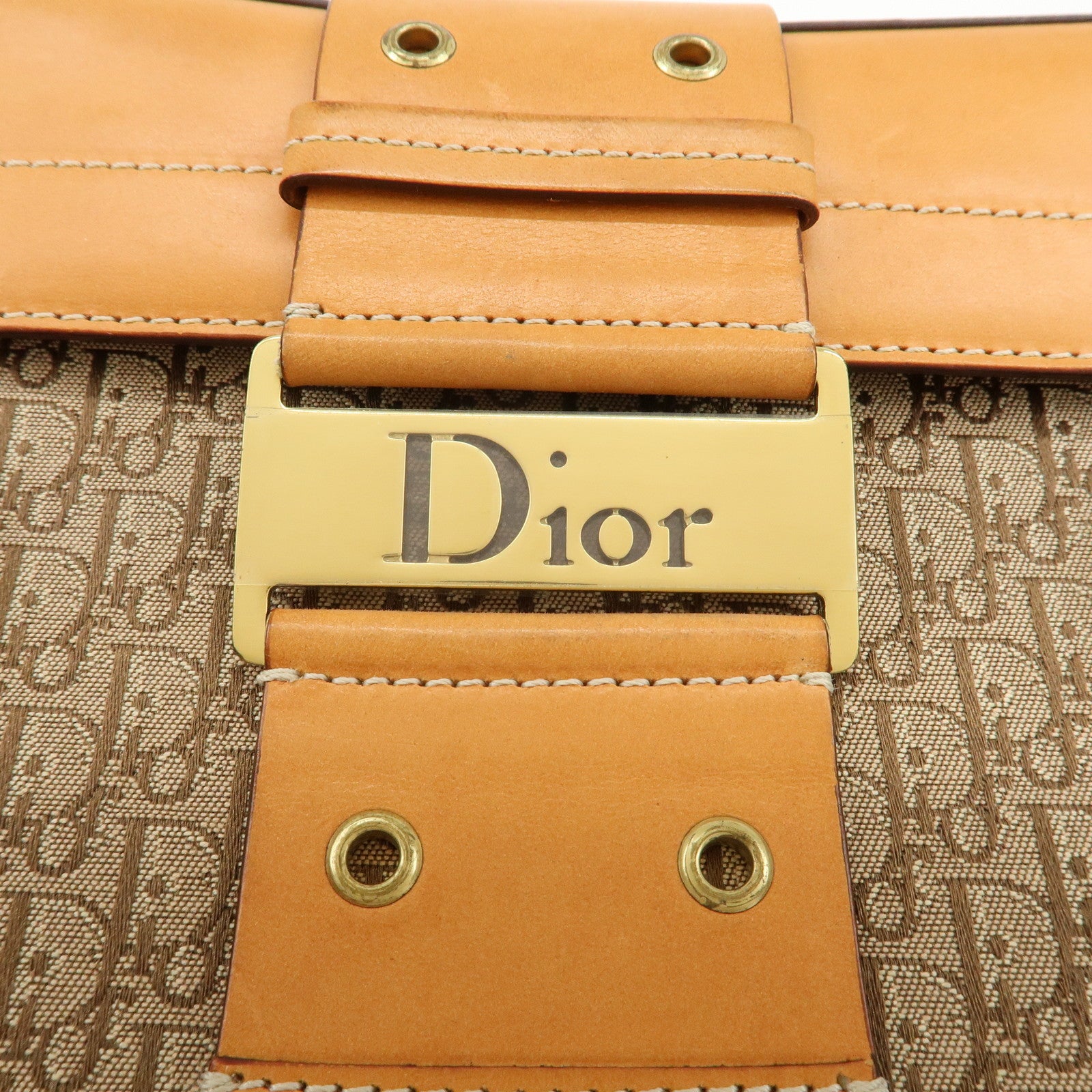 Christian Dior Trotter Street Chic Canvas Leather Shoulder Bag Used