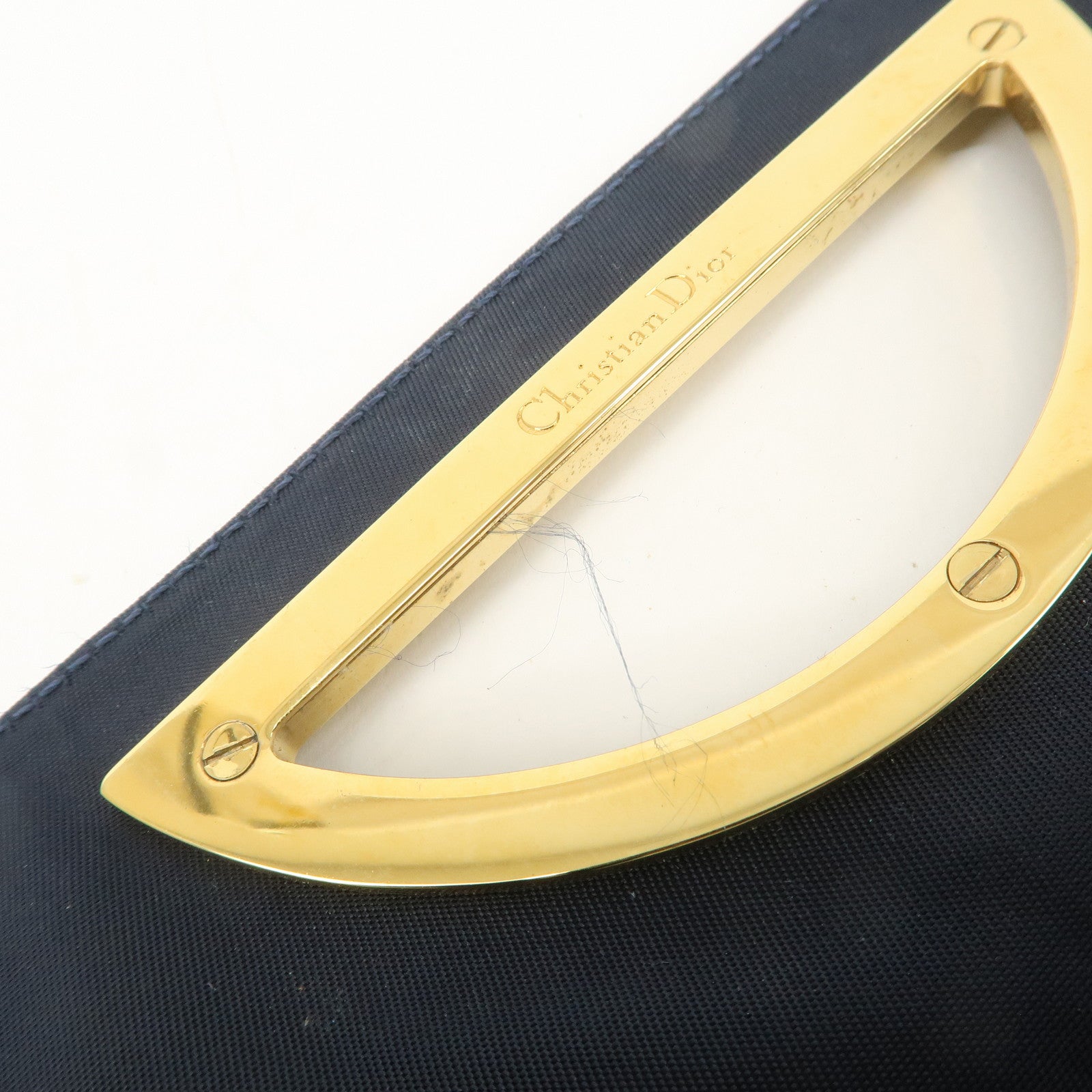 Christian Dior Maris Pearl Trotter Canvas Leather Shoulder Bag Used