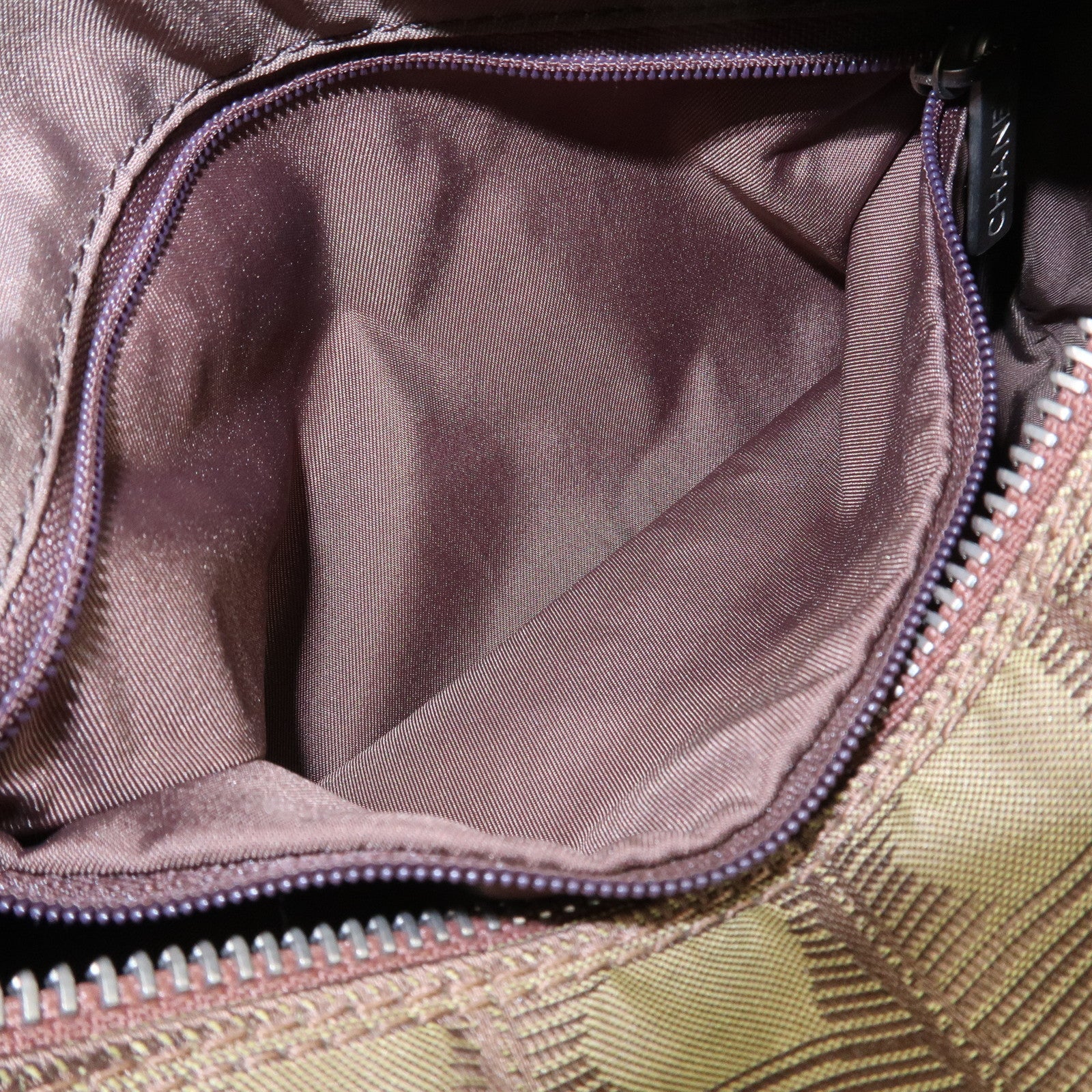 CHANEL New Travel Line Nylon Jacquard Leather Shoulder Bag A17669 Used