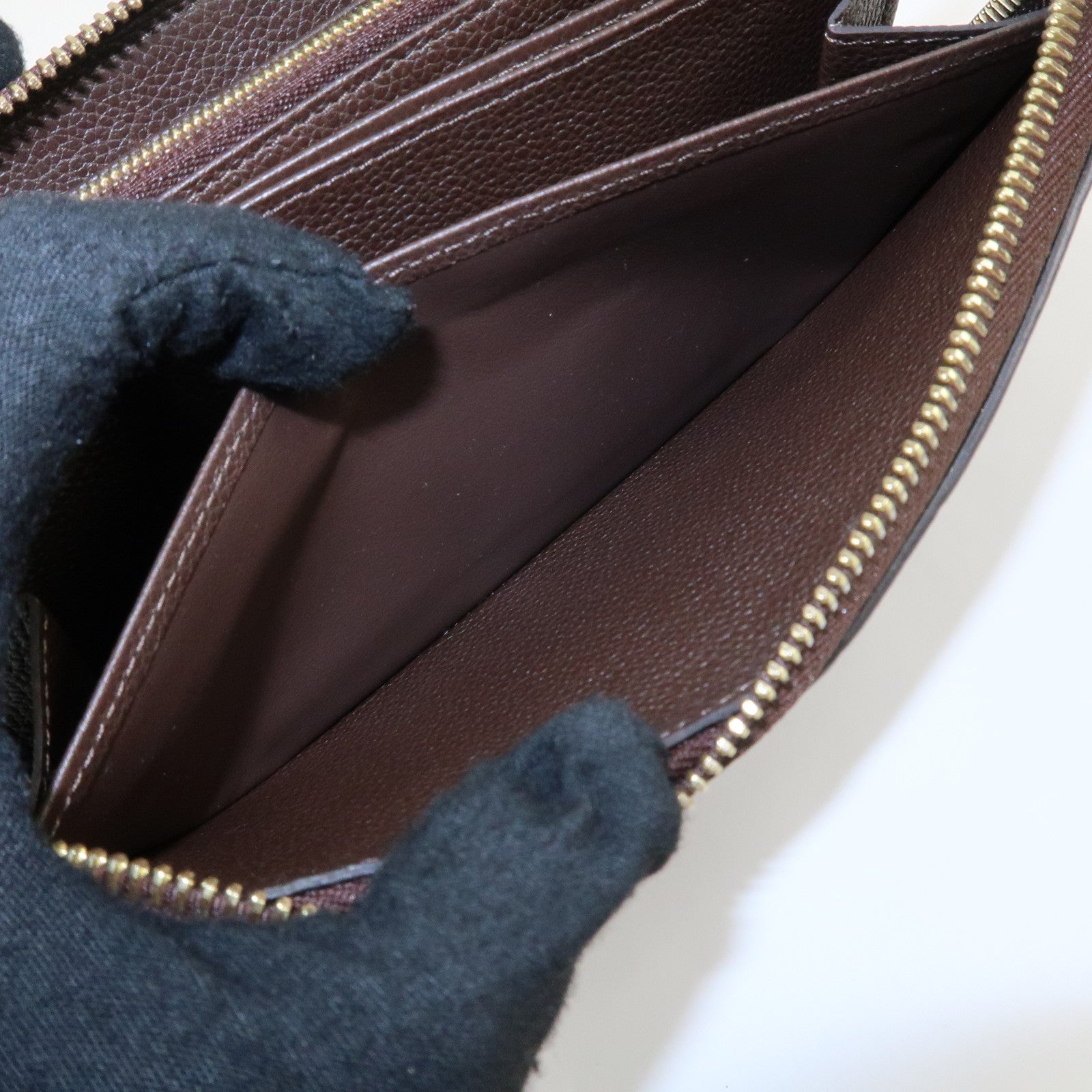 Louis Vuitton Monogram Empreinte Zippy Wallet Brown M60548 Used