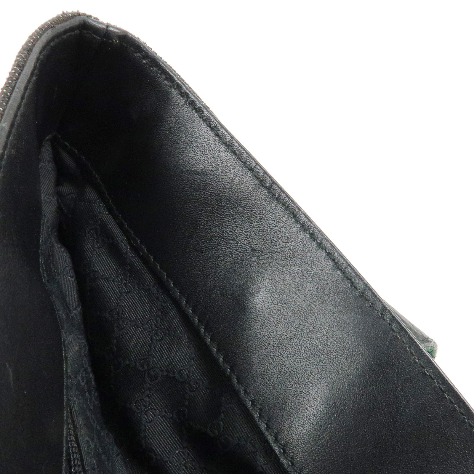 GUCCI Sherry Denim Leather Hand Bag Blue 73983 Used