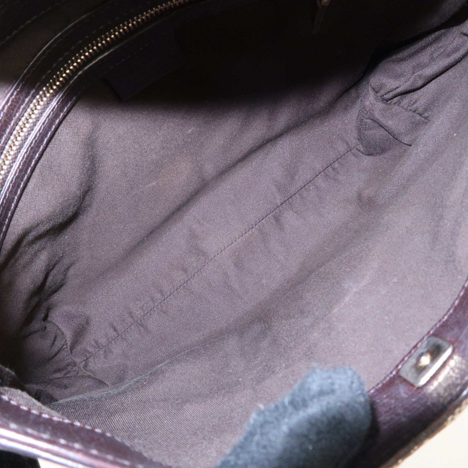 GUCCI Horsebit Sherry GG Canvas Leather Shoulder Bag Beige 137288 Used