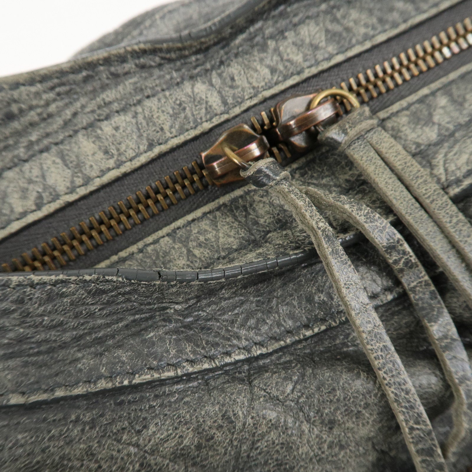 BALENCIAGA The City Leather 2Way Shoulder Bag Gray 115748 Used