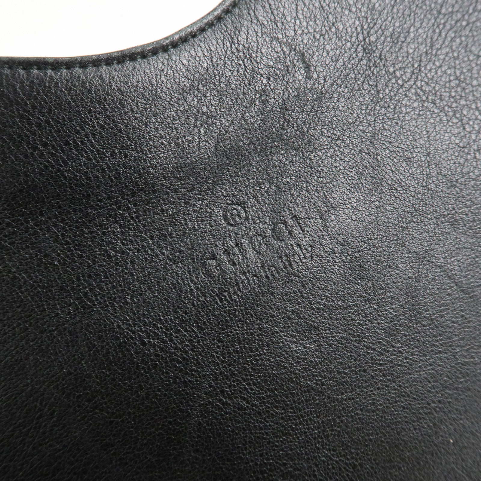 GUCCI Bamboo Leather One-Shoulder Bag Balck 001.3244.001998 Used
