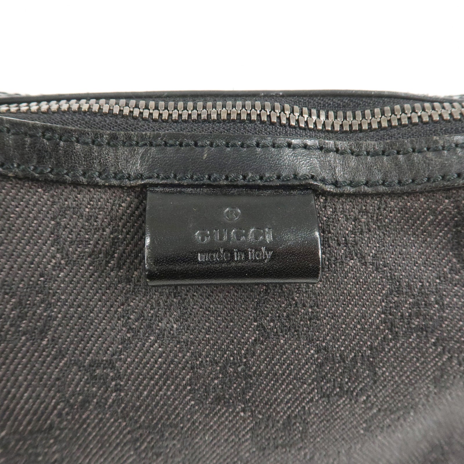 GUCCI GG Denim Leather Shoulder Bag Dark Brown 101682 Used