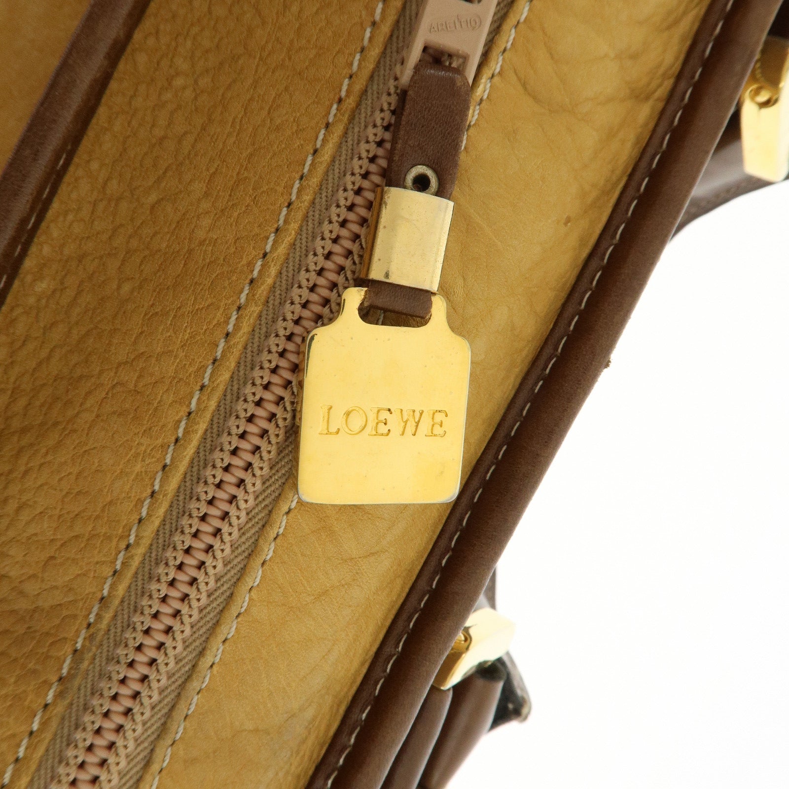 LOEWE Anagram Suede Leather Amazona 32 Hand Bag Brown Used