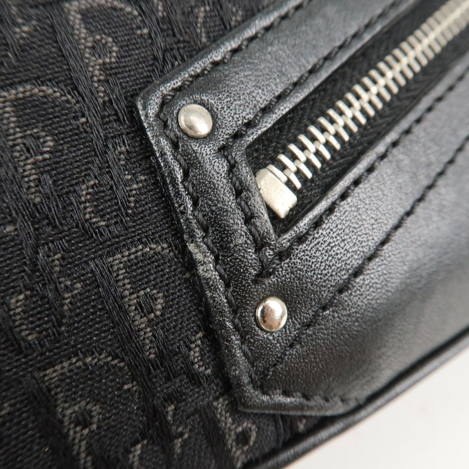 Christian Dior Trotter Street Chic Canvas Leather Shoulder Bag Used