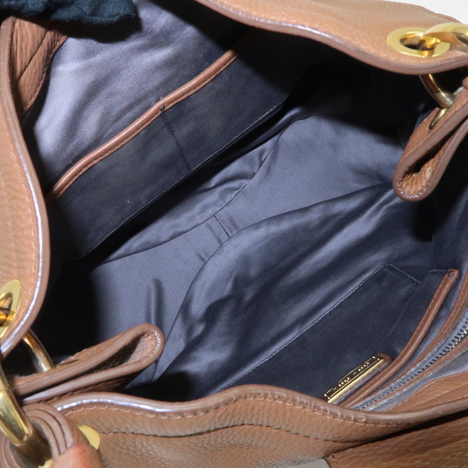 MIU MIU Leather 2WAY Bag Shoulder Bag Brown Used