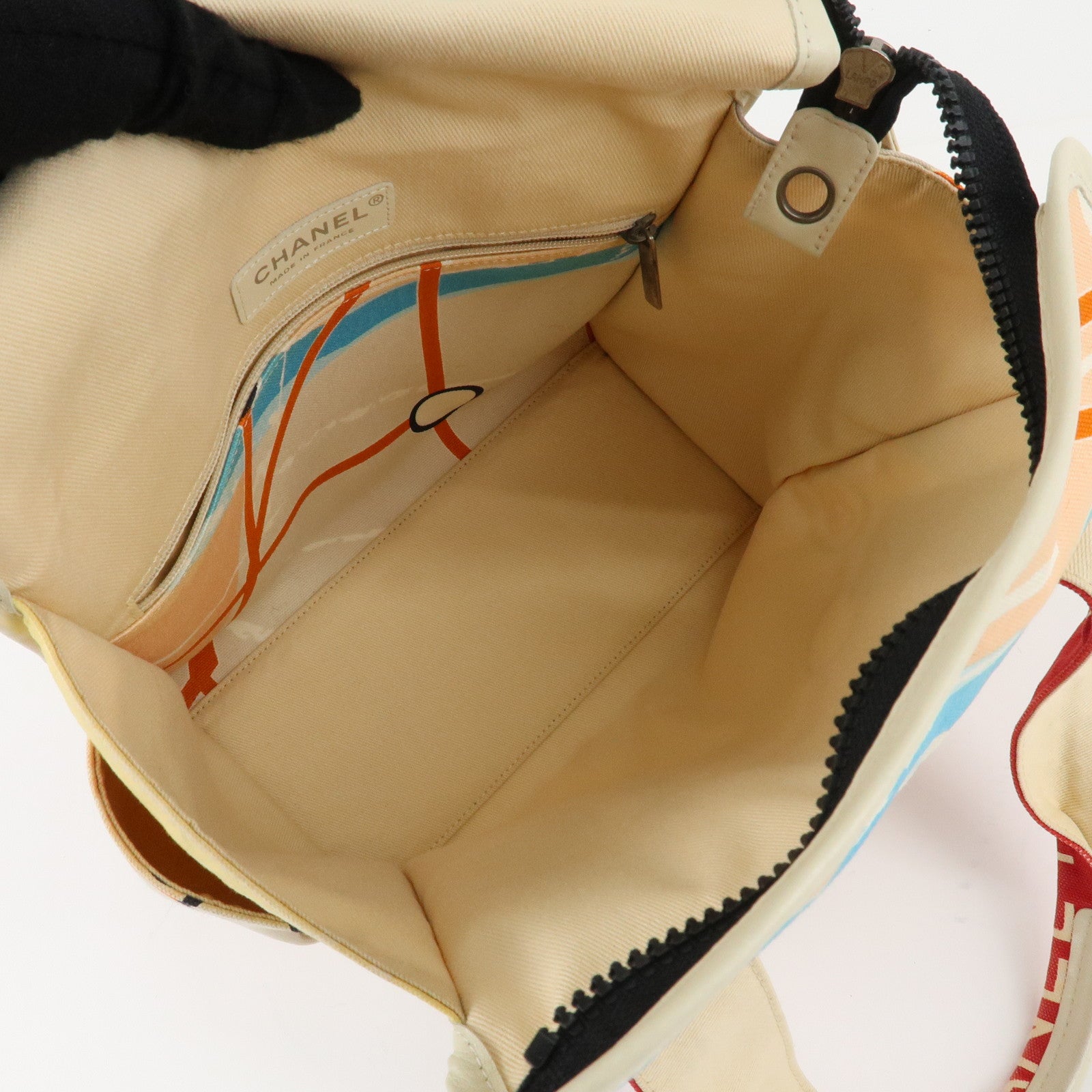 CHANEL Cruise Line Canvas Spangle Paris Map Tote Bag A30833 Used