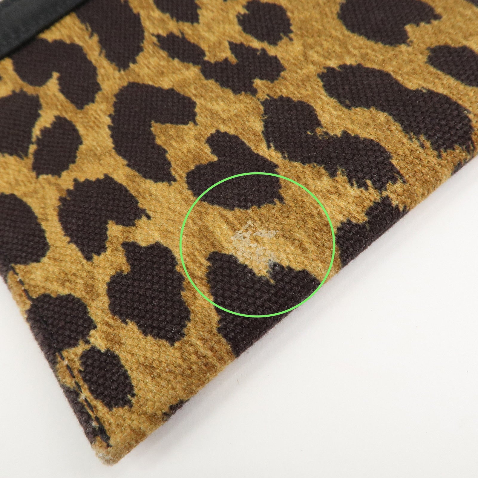 BALENCIAGA Navy Cabas S Canvas Leather Tote Bag Leopard 339933 Used