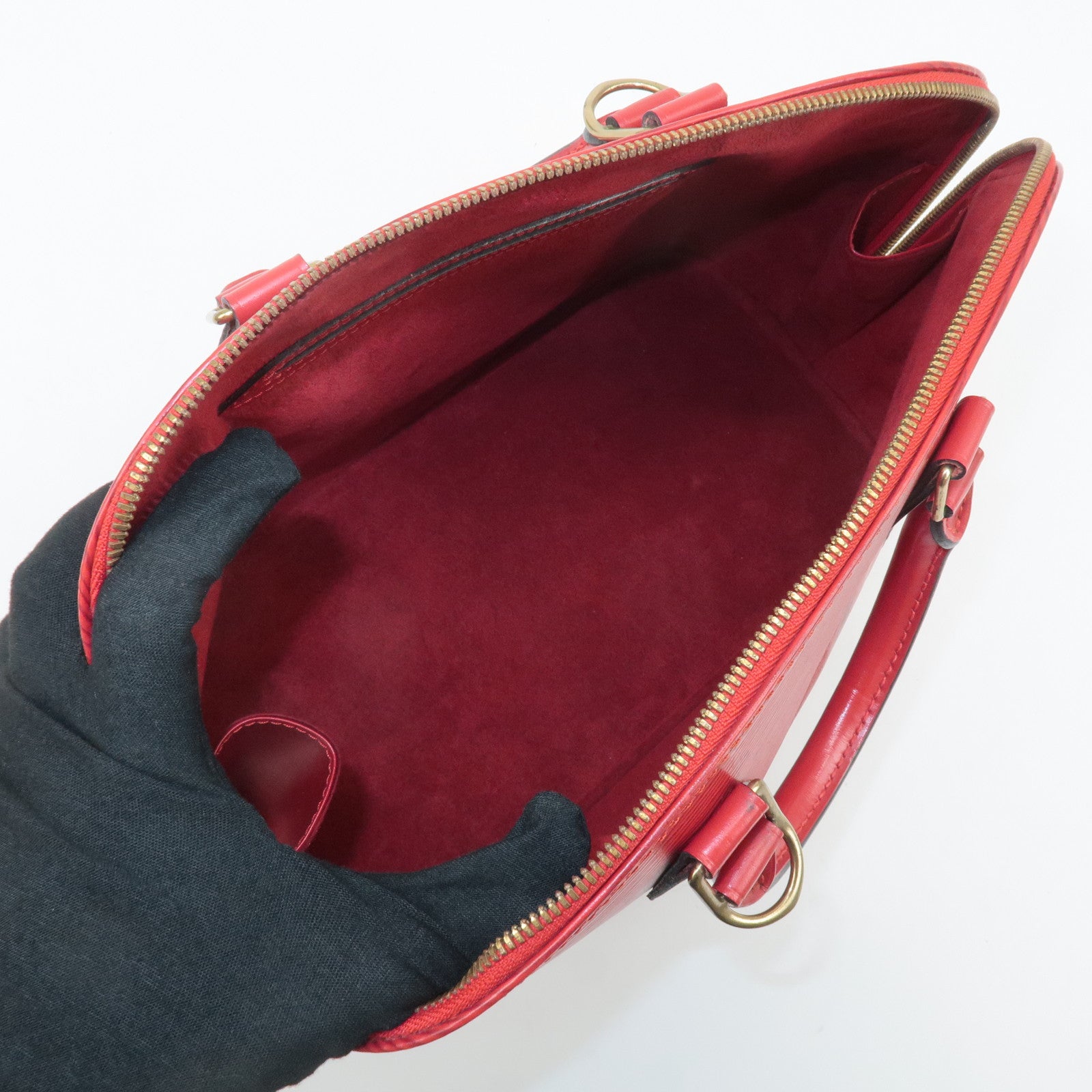 Louis Vuitton Epi Alma Hand Bag Castilian Red Used