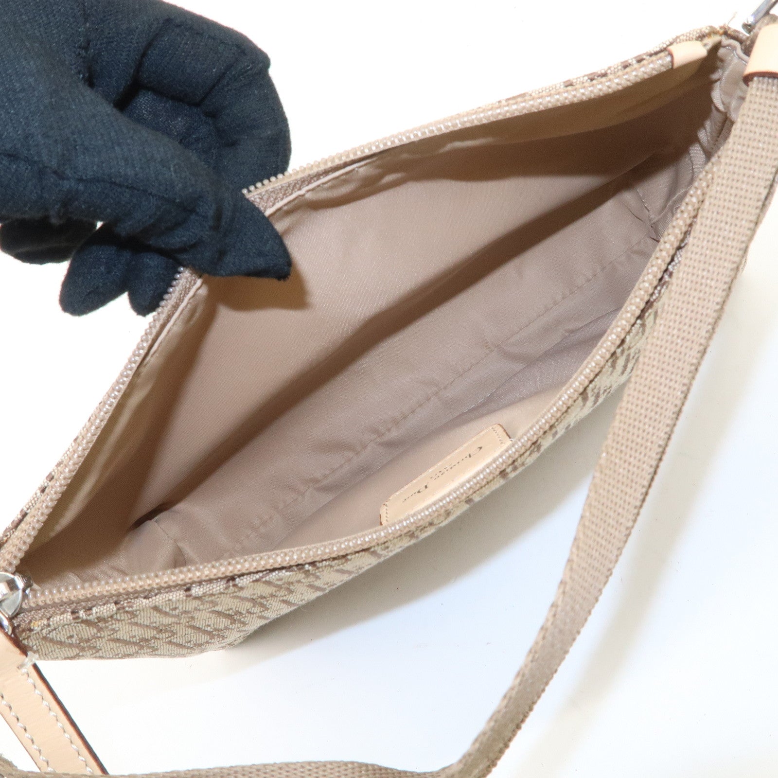 Christian Dior Trotter Canvas Leather Shoulder Bag 02RU 0064 Used