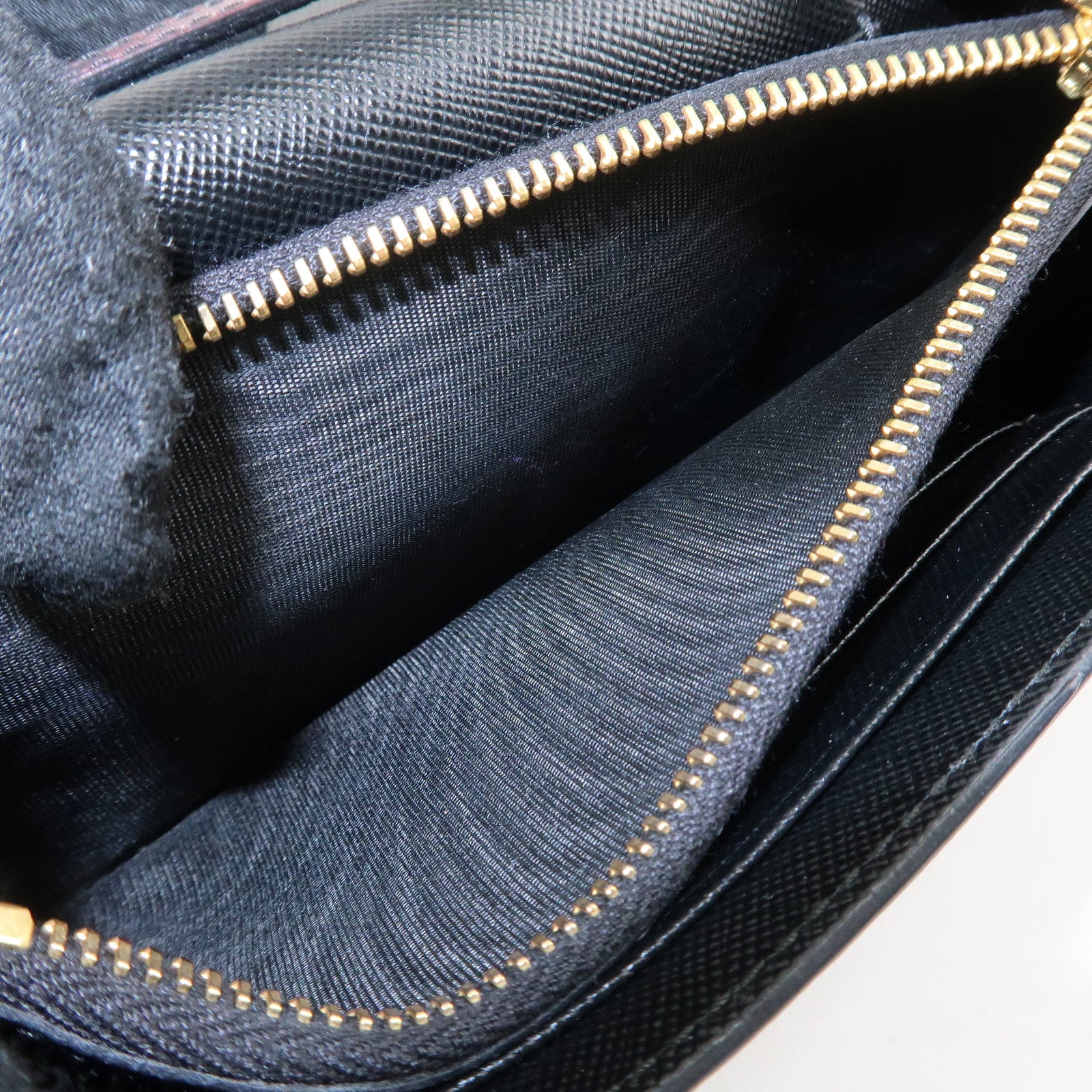 PRADA Saffiano Leather Shoulder Long Wallet Camouflage 1M1437 Used