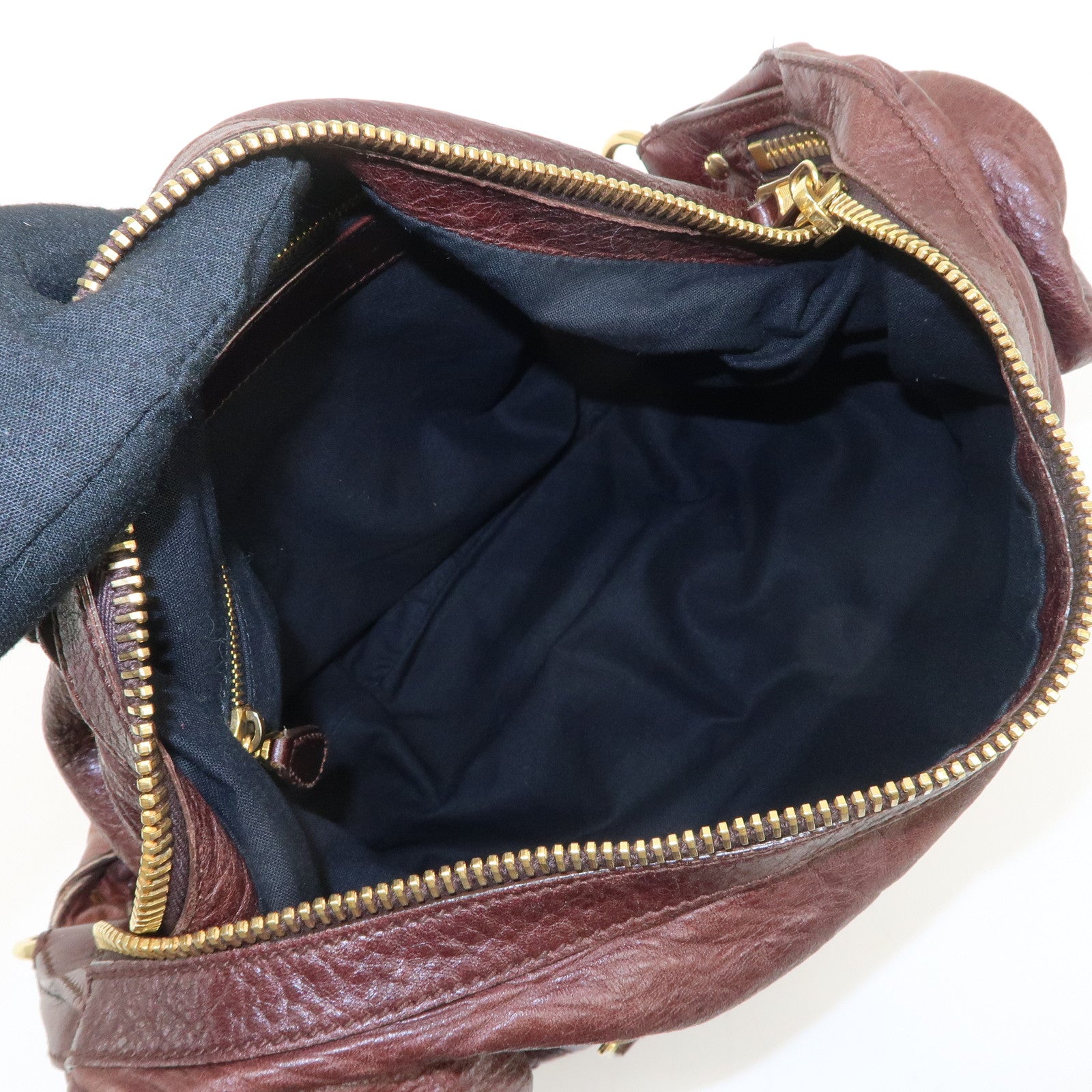 BALENCIAGA Leather Shoulder Bag Brown 497717 Used