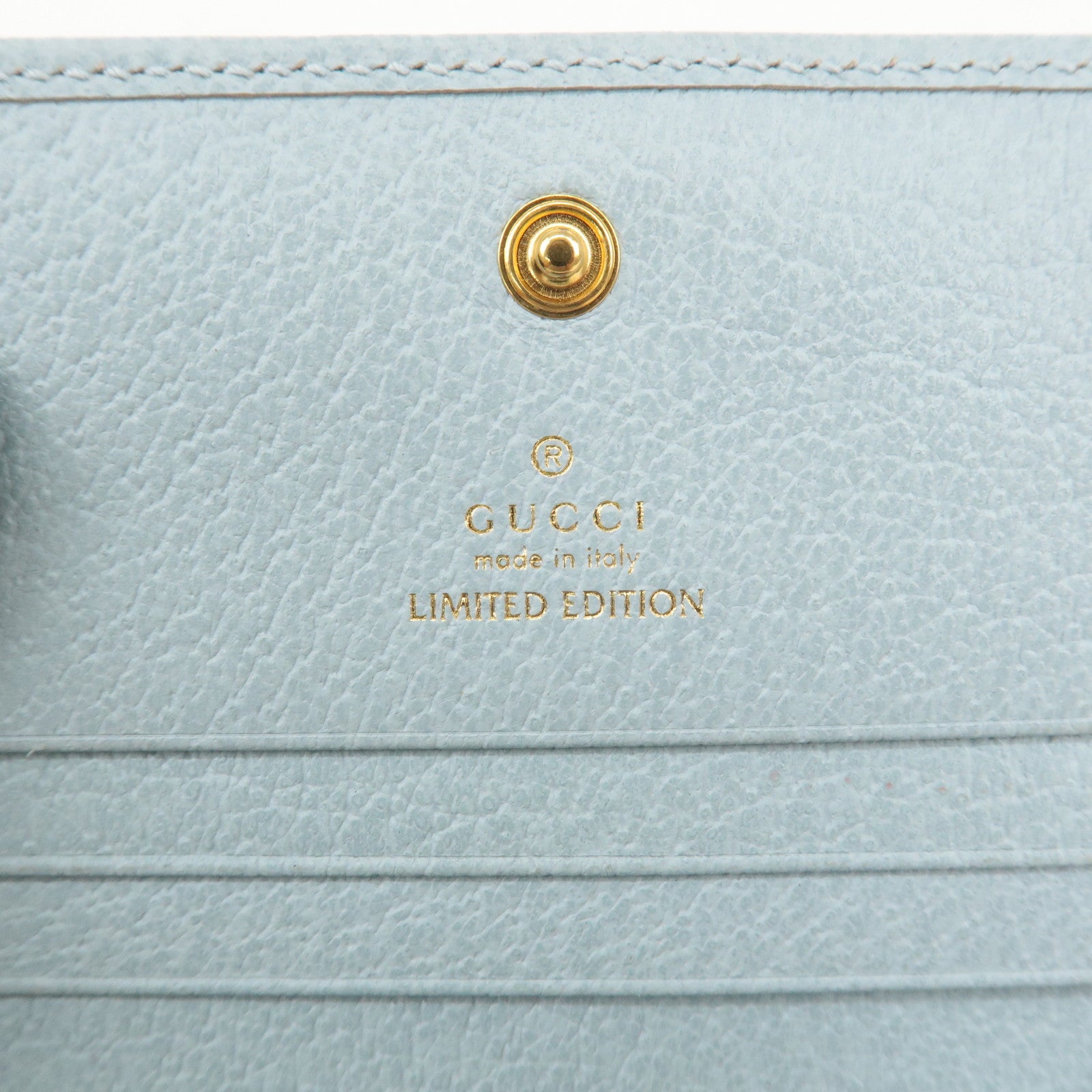 GUCCI GG Marmont Flora Canvas Leather Bi-fold Compact Wallet Used