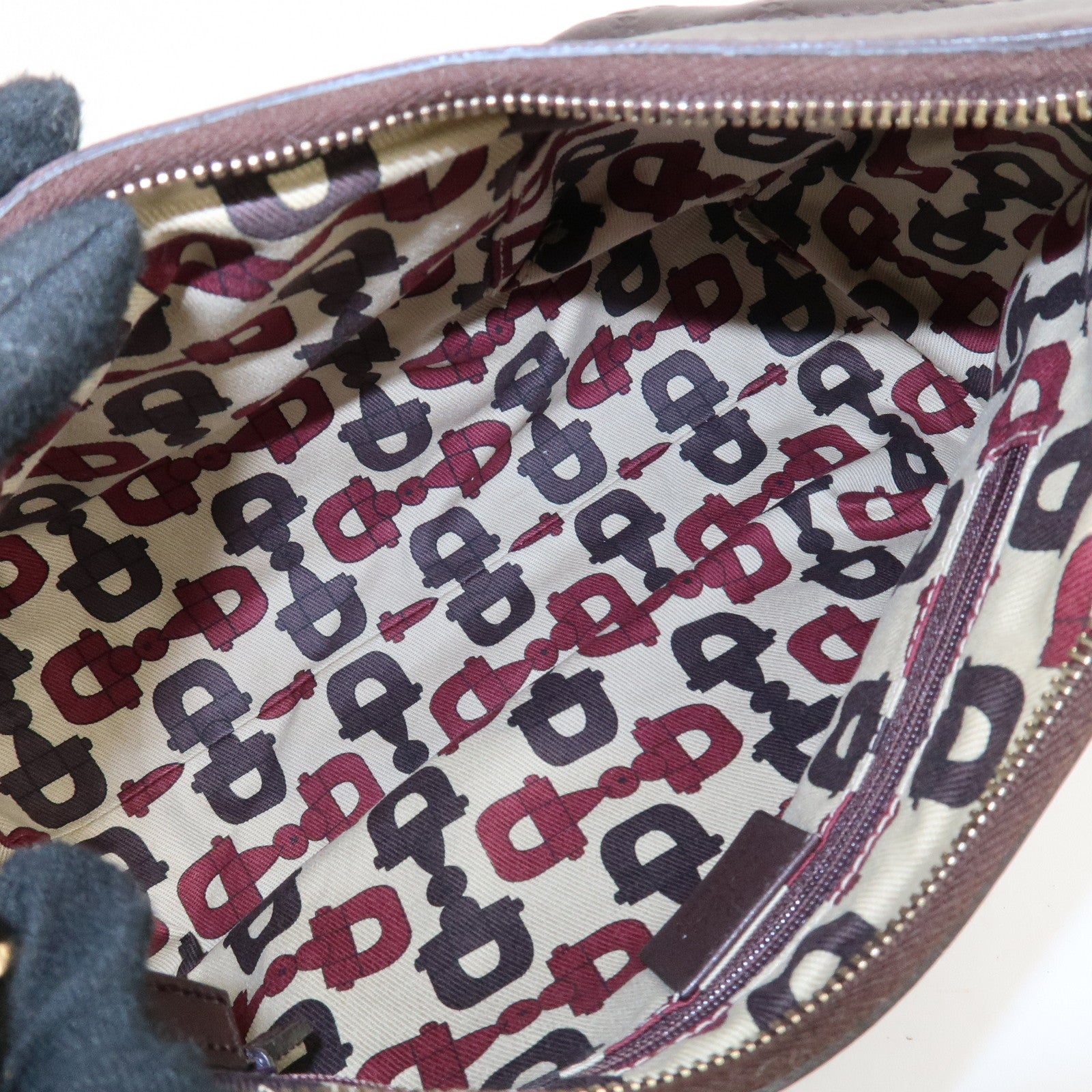 GUCCI Abbey Guccissima Leather Shoulder Bag Dark Brown 190525 Used