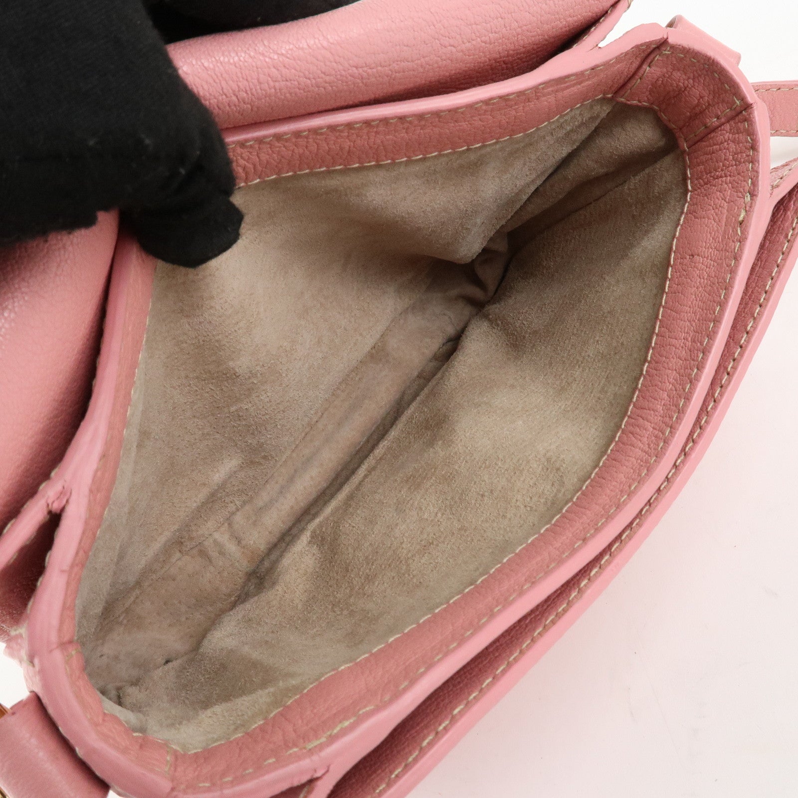 MIU MIU Leather Shoulder Bag Pink RTC460 Used