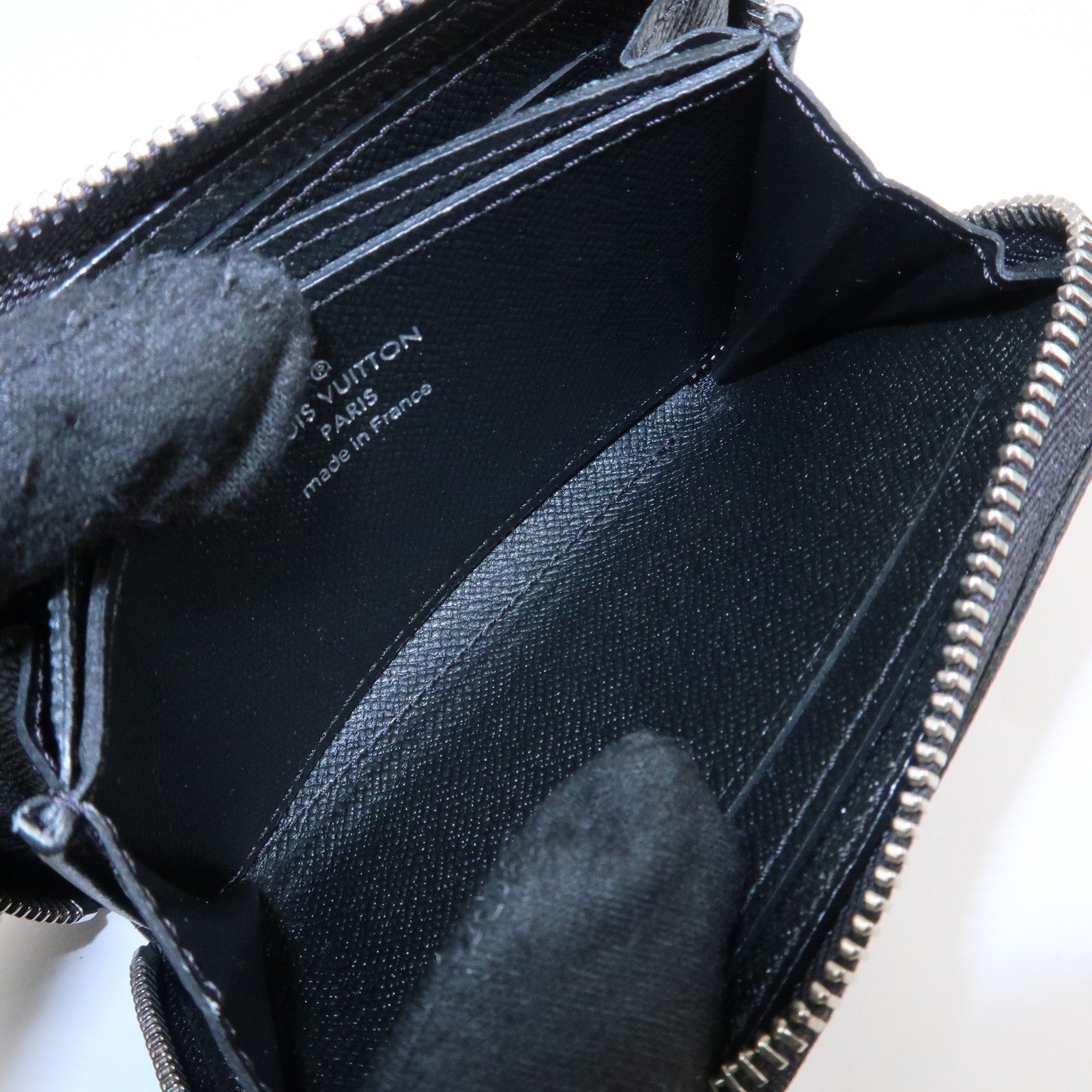 Louis Vuitton Damier Graphite Zippy Coin Purse Coin Case N63076 Used