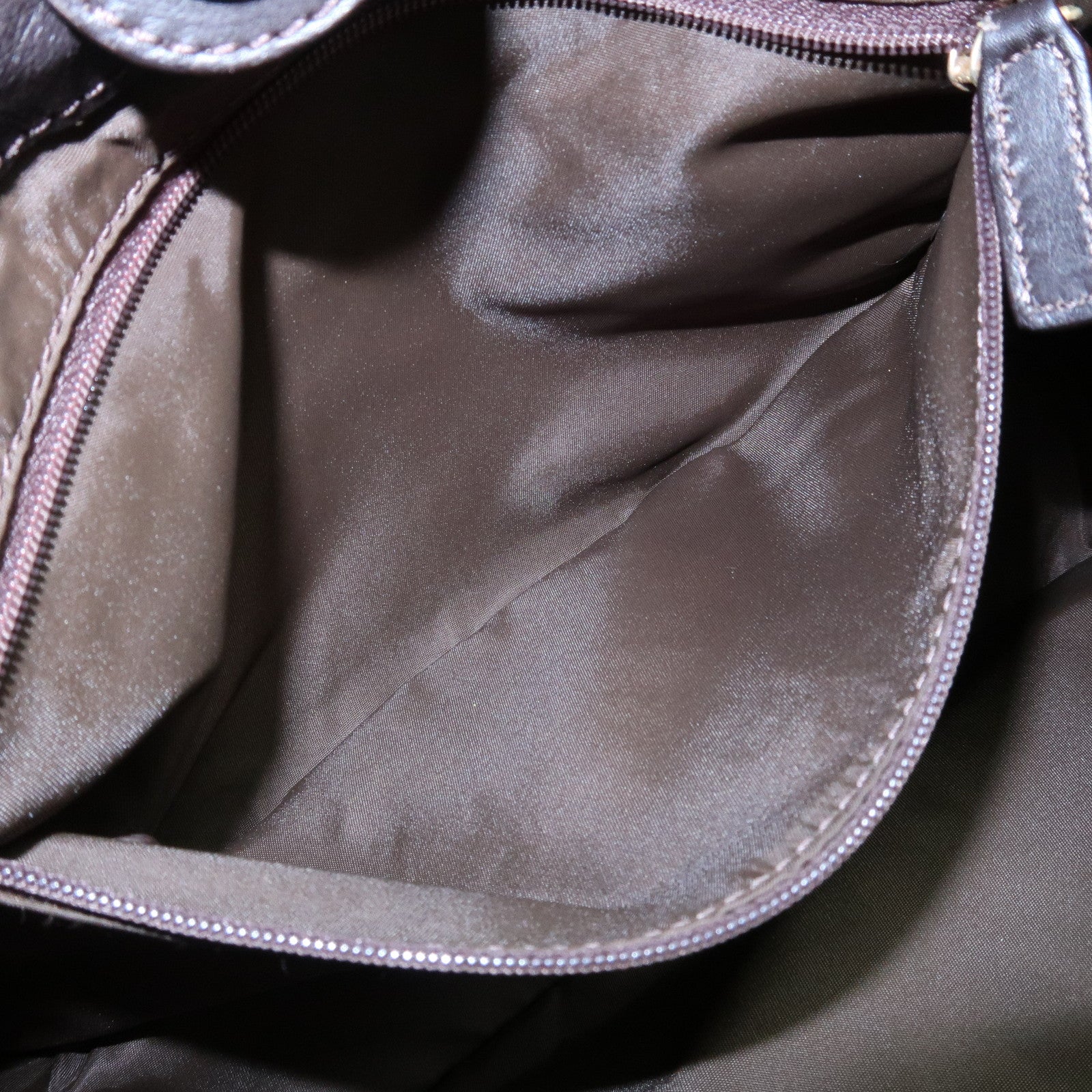 Christian Dior Cannage Nylon Leather Tote Bag Dark Brown Used
