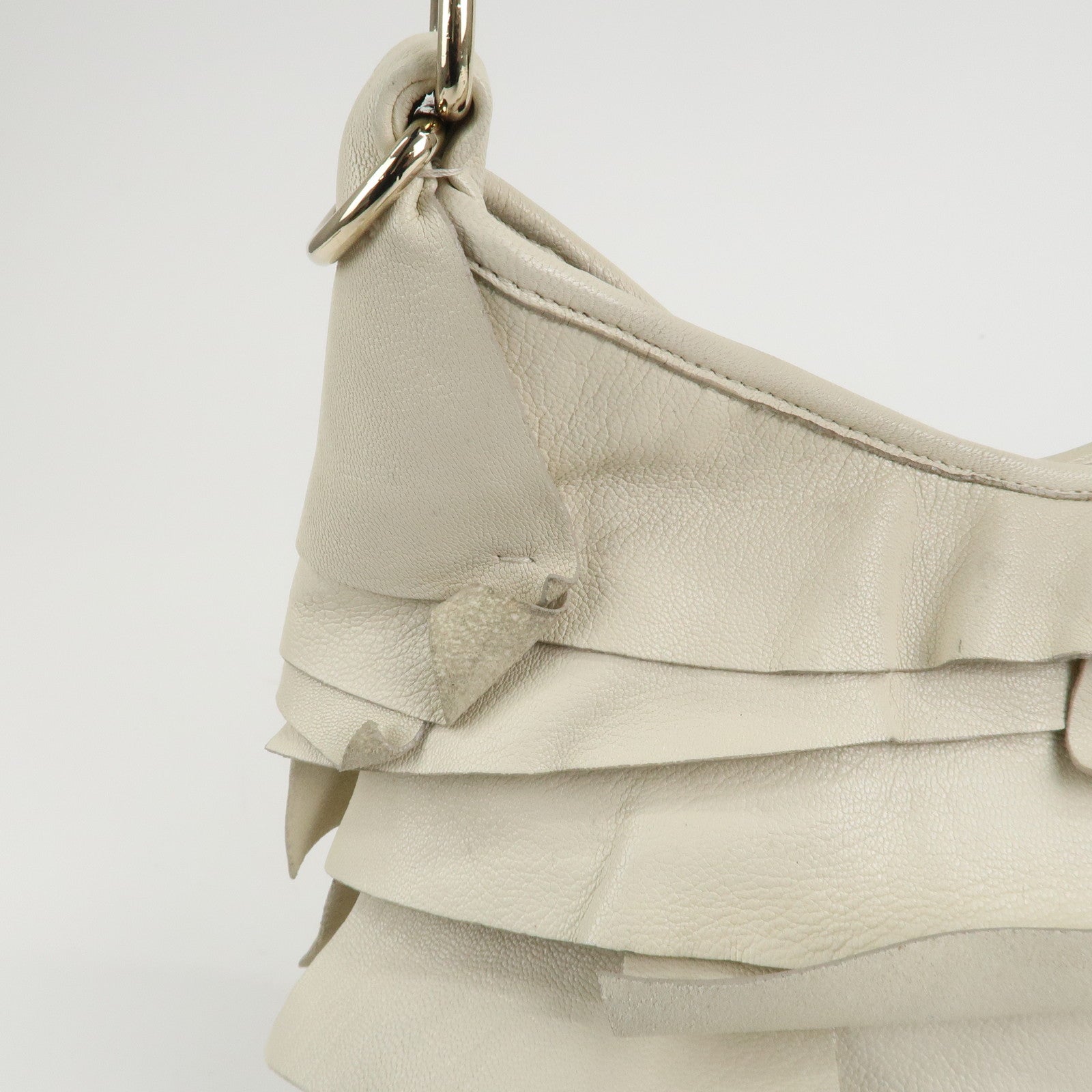 Saint Laurent Paris Leather Saint Tropez One Shoulder Bag Ivory Used