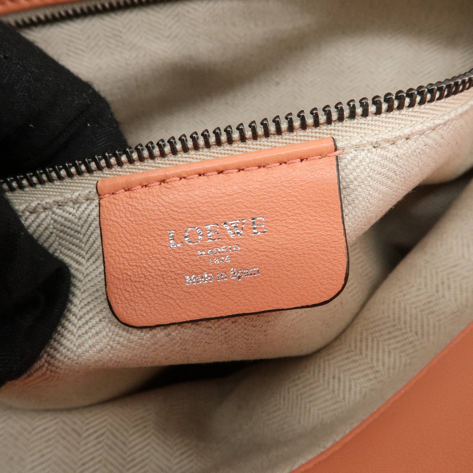 LOEWE Anagram Leather Tote Bag Hand Bag Pink Used