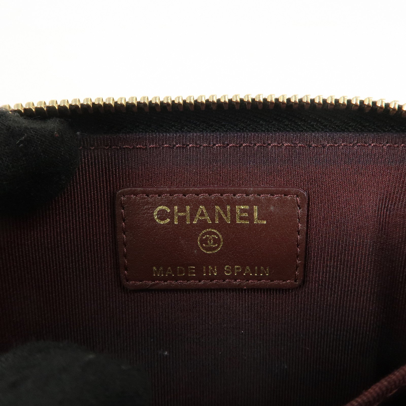 CHANEL Matelasse Caviar Skin Zipper Around Coin Case Black AP0216 Used