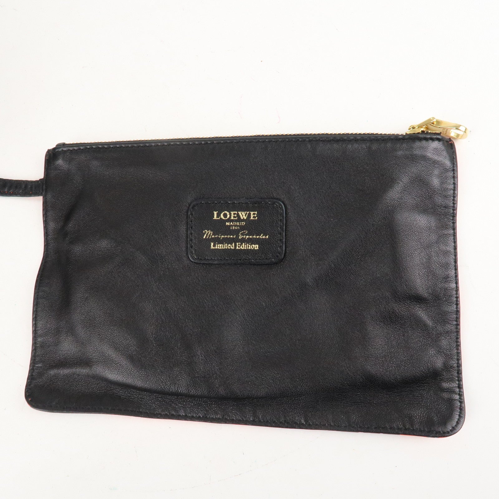 LOEWE Anagram Leather Shoulder Bag Tote Bag Black Used