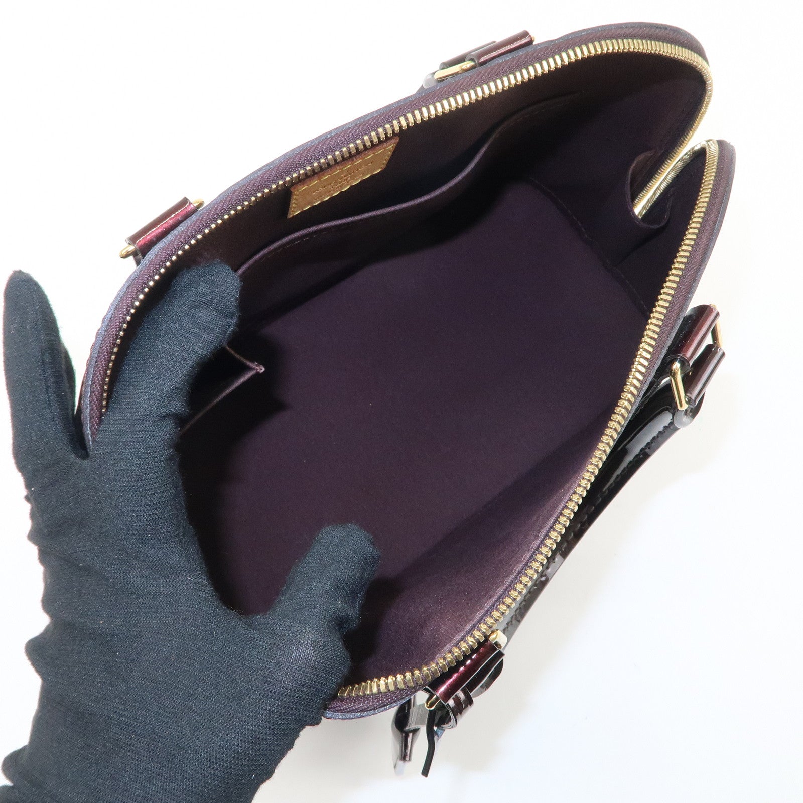 Louis Vuitton Monogram Vernis Alma PM Hand Bag Amarante M91611 Used
