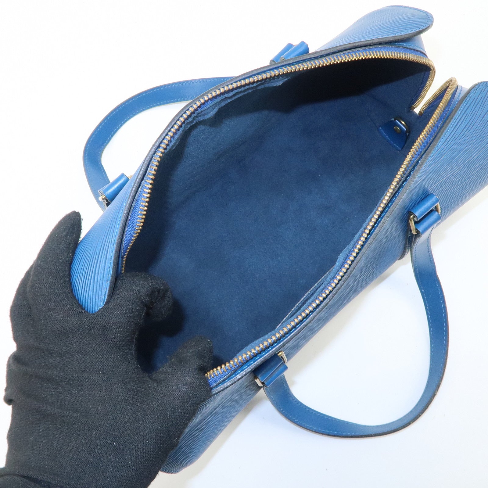 Louis Vuitton Epi Soufflot Shoulder Bag Hand Bag Blue M52222 Used